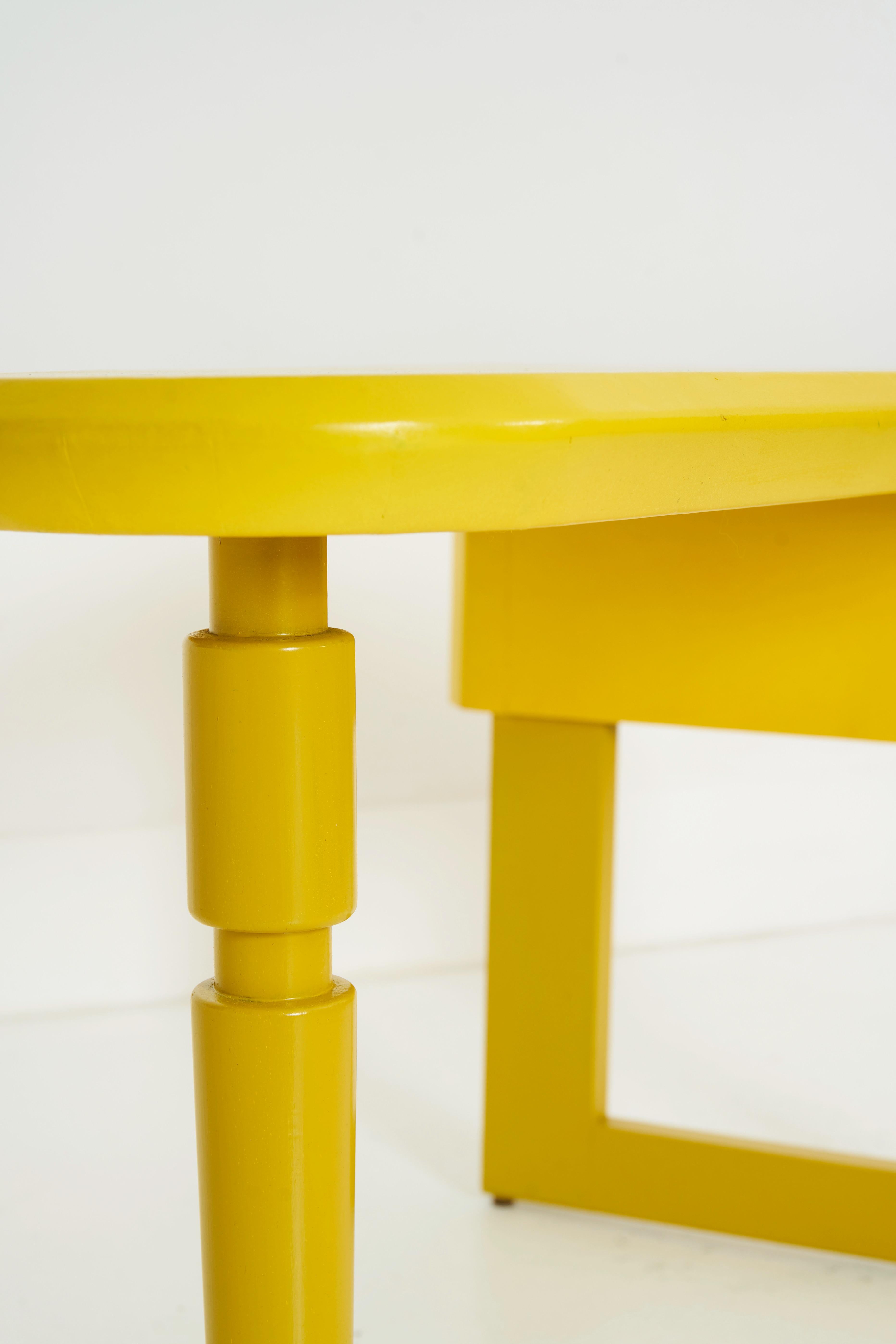 Mid-Century Modern A Unique Yellow Leather Wrapped Side Table by William Haines