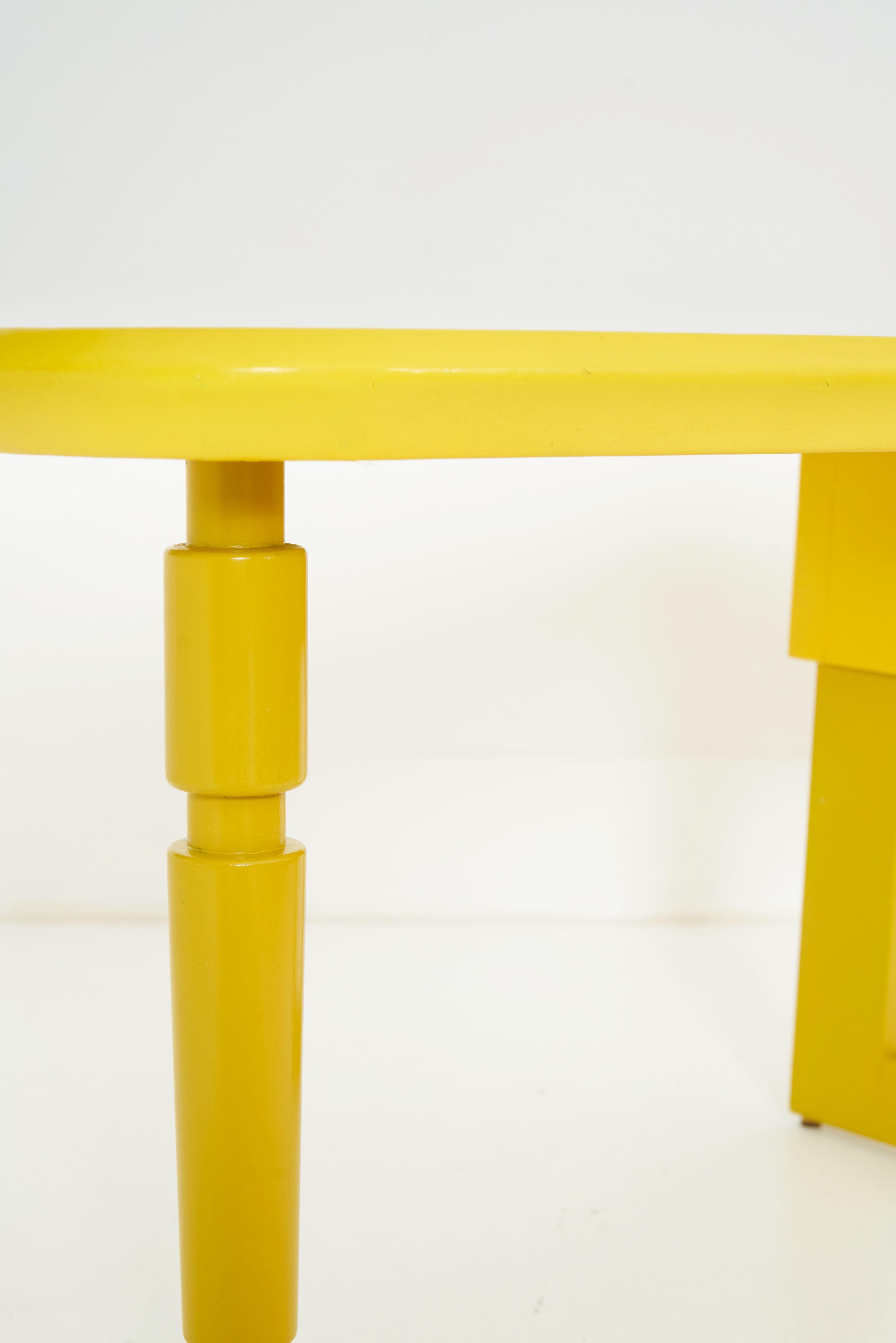 American A Unique Yellow Leather Wrapped Side Table by William Haines