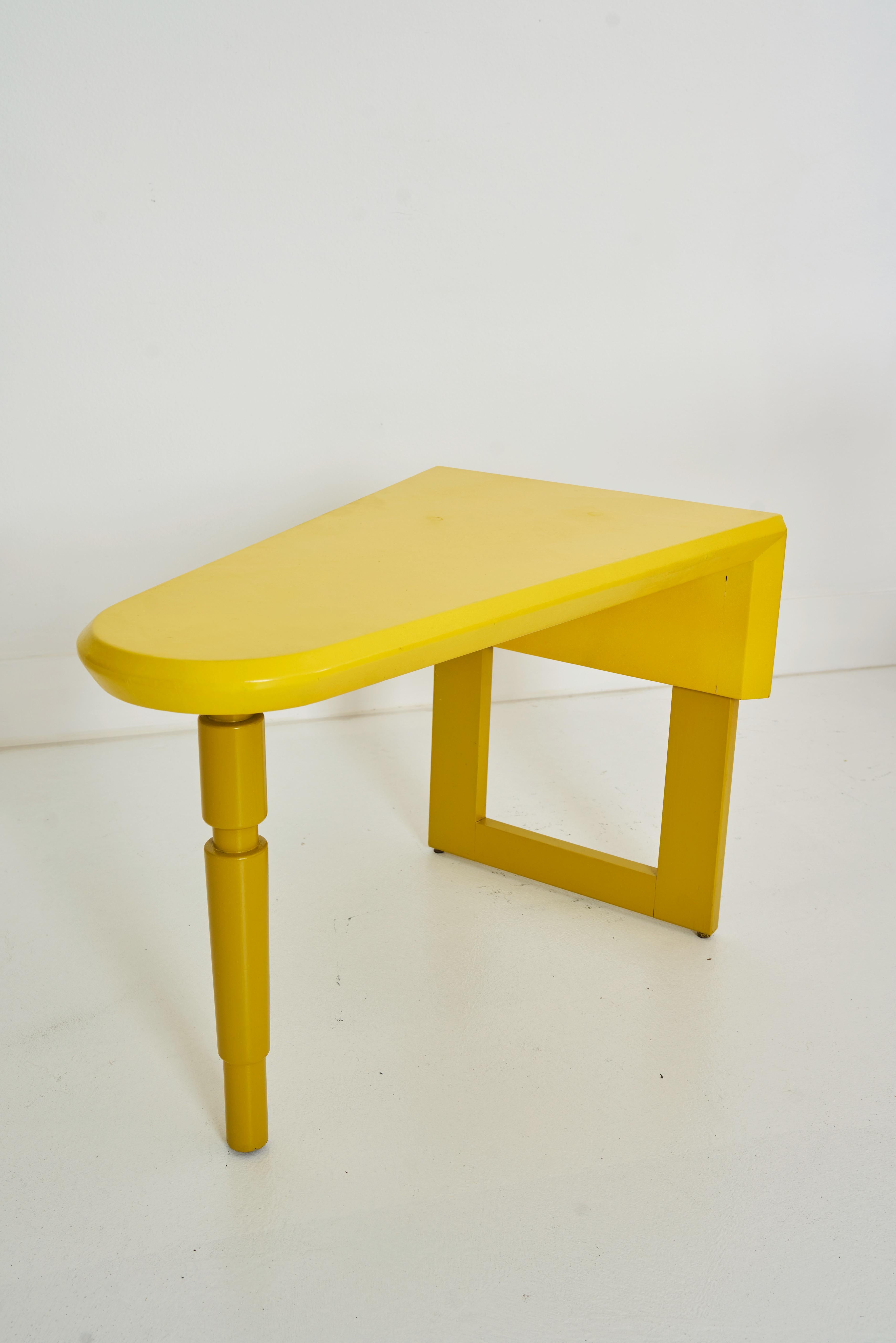 Painted A Unique Yellow Leather Wrapped Side Table by William Haines
