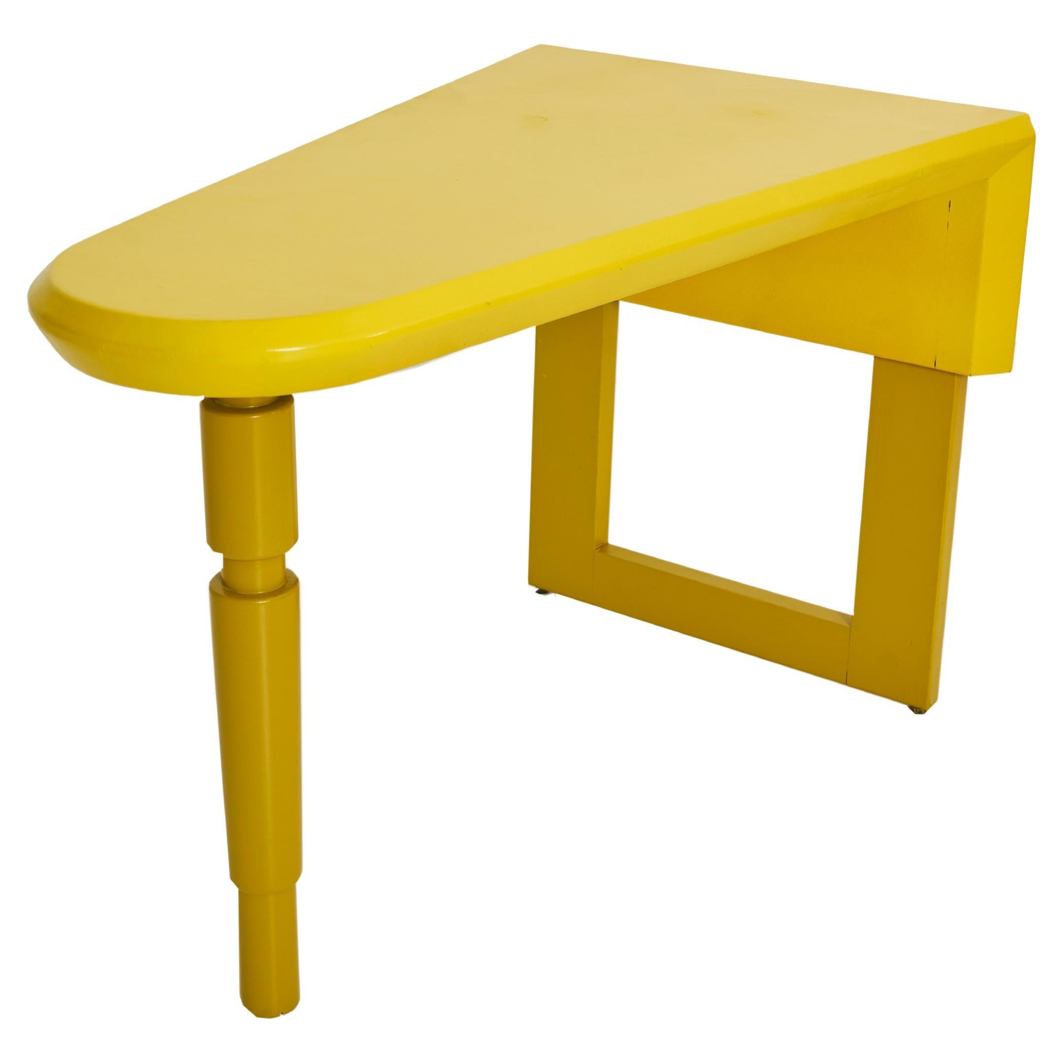 A Unique Yellow Leather Wrapped Side Table by William Haines