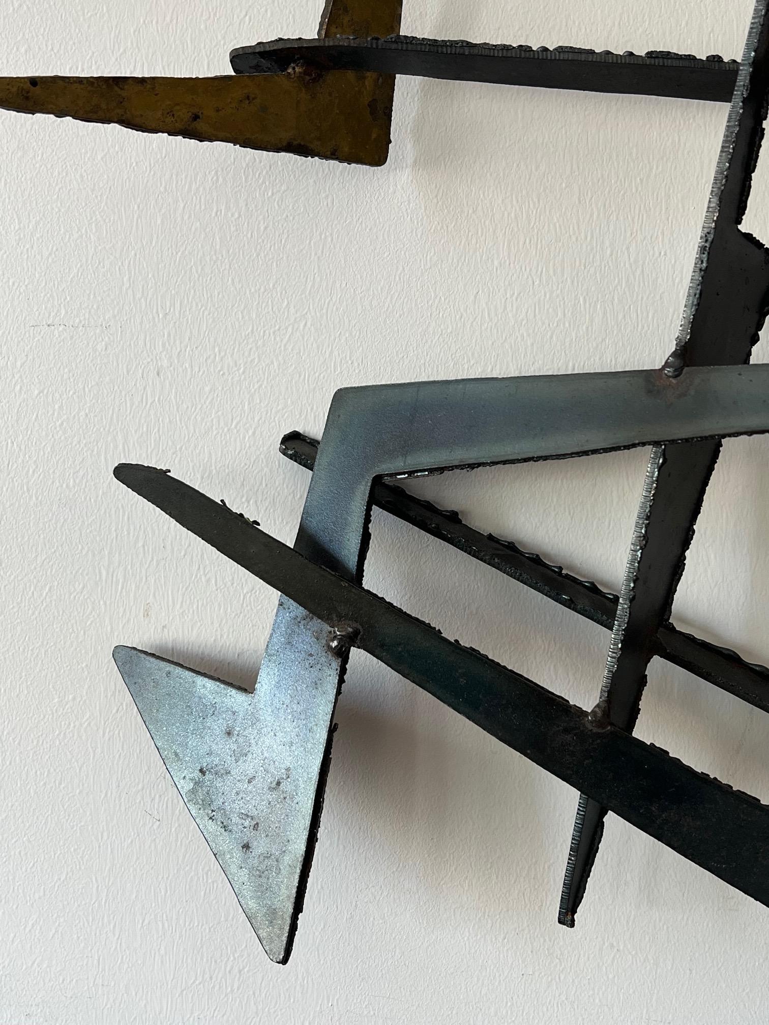 Unusual Brutalist Steel Sculpture For Sale 3