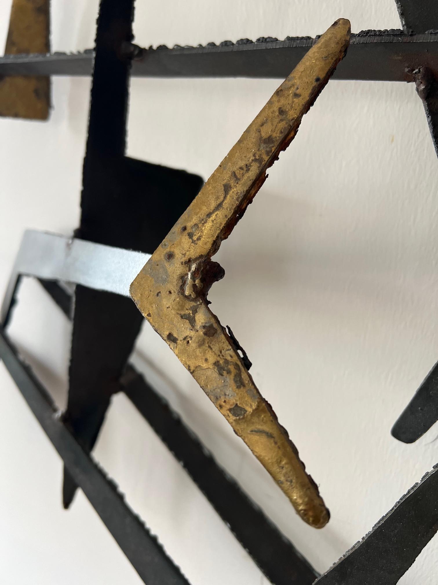 Mid-Century Modern Unusual Brutalist Steel Sculpture For Sale