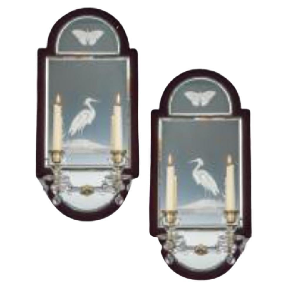 Unusual Pair of Victorian Mirror Lights For Sale