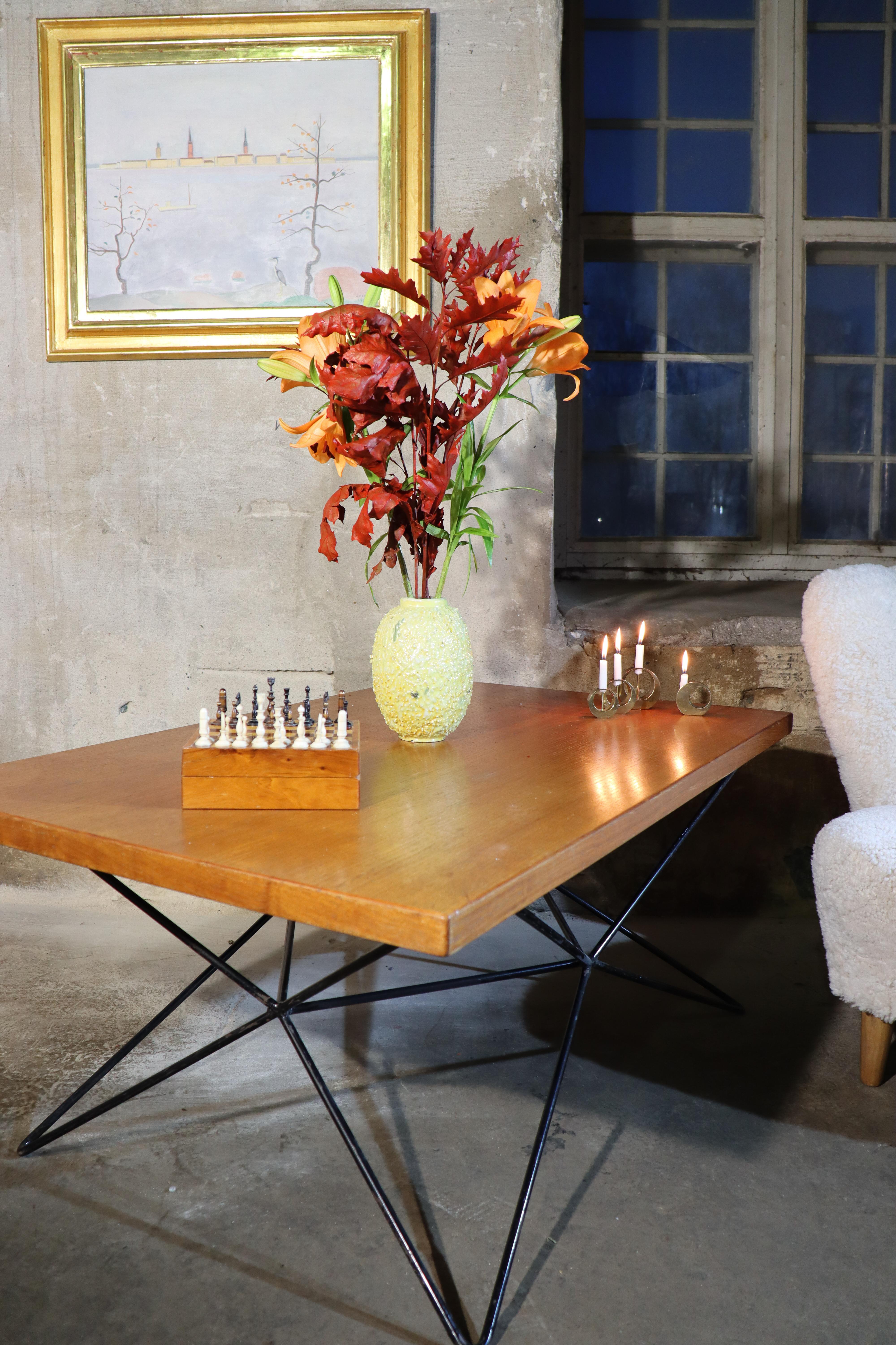 Vase Hérisson jaune uranium - Chamotte - Gunnar Nylund - Rörstrand en vente 3