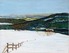 Snow in the Valley - Winter Landscape in Oil on Canvas