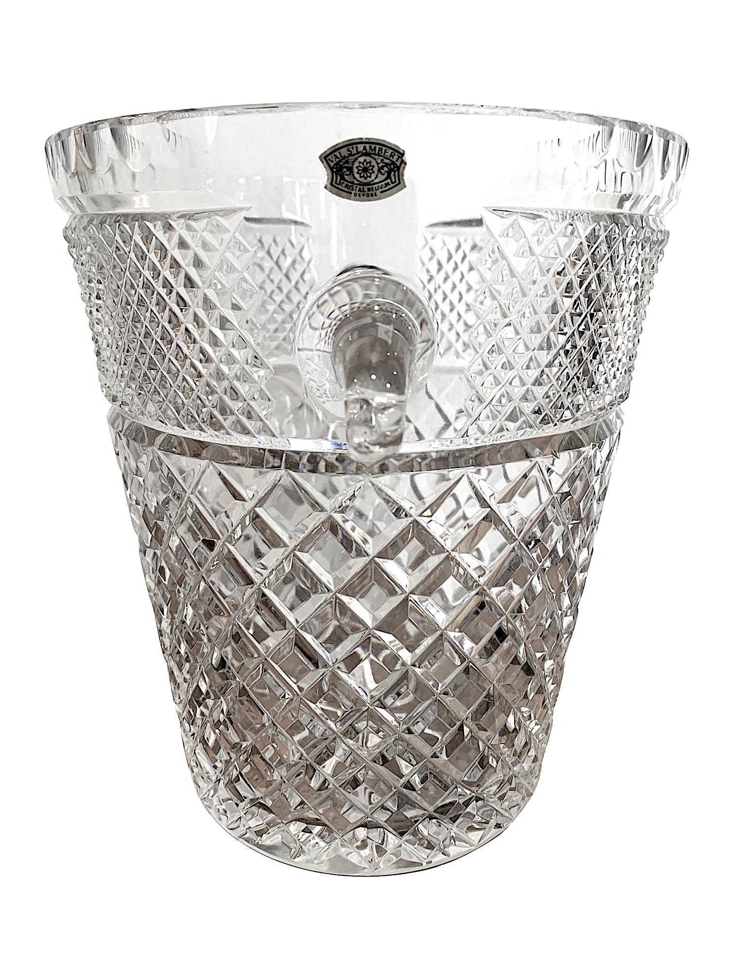crystal ice bucket with lid