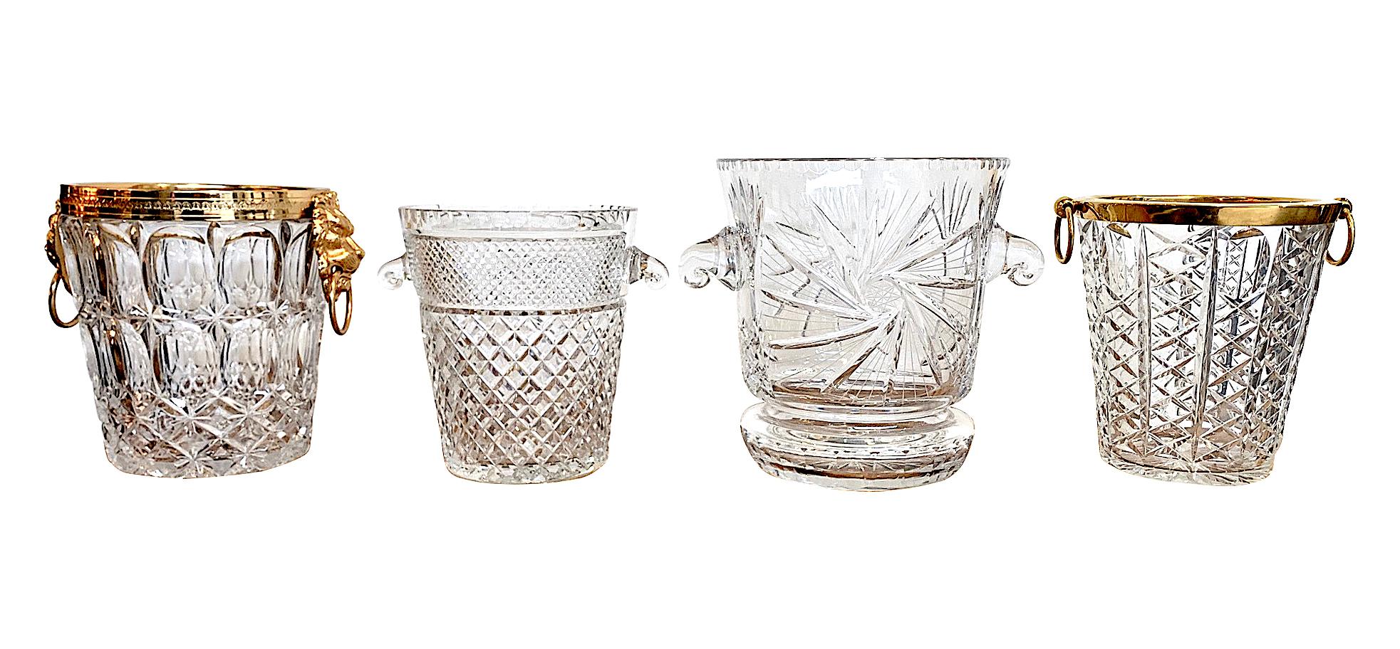 crystal ice bucket with lid