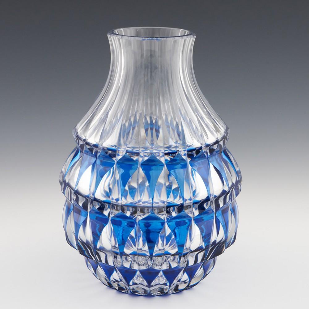 Art Deco A Val Saint Lambert Cut Crystal Vase, 1935 - 1950 For Sale