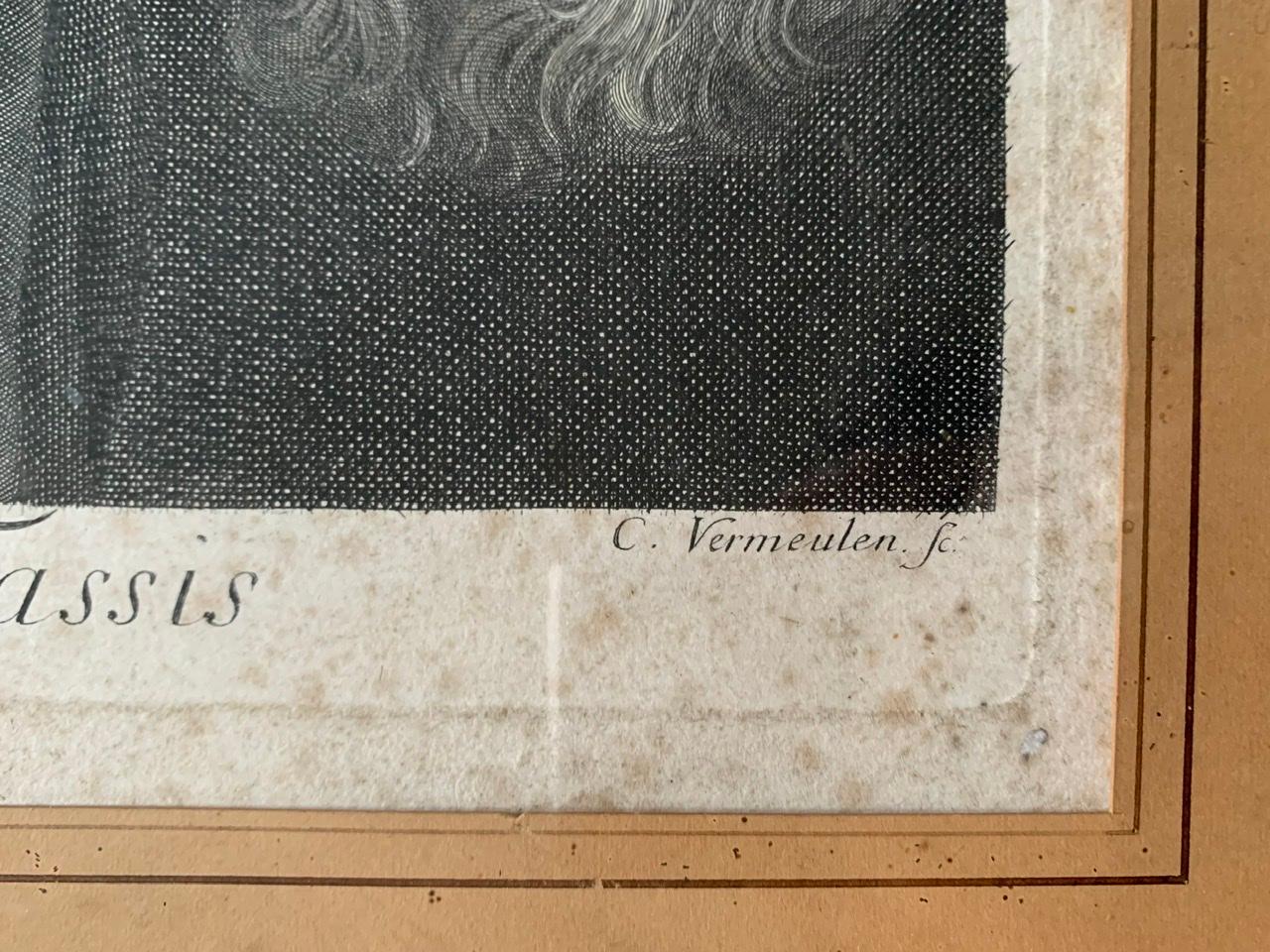 A. Van Dyck: „Maria Luissa De Tassis“, Gravur von C. Vermeulen, 17. Jahrhundert im Zustand „Gut“ im Angebot in Beuzevillette, FR