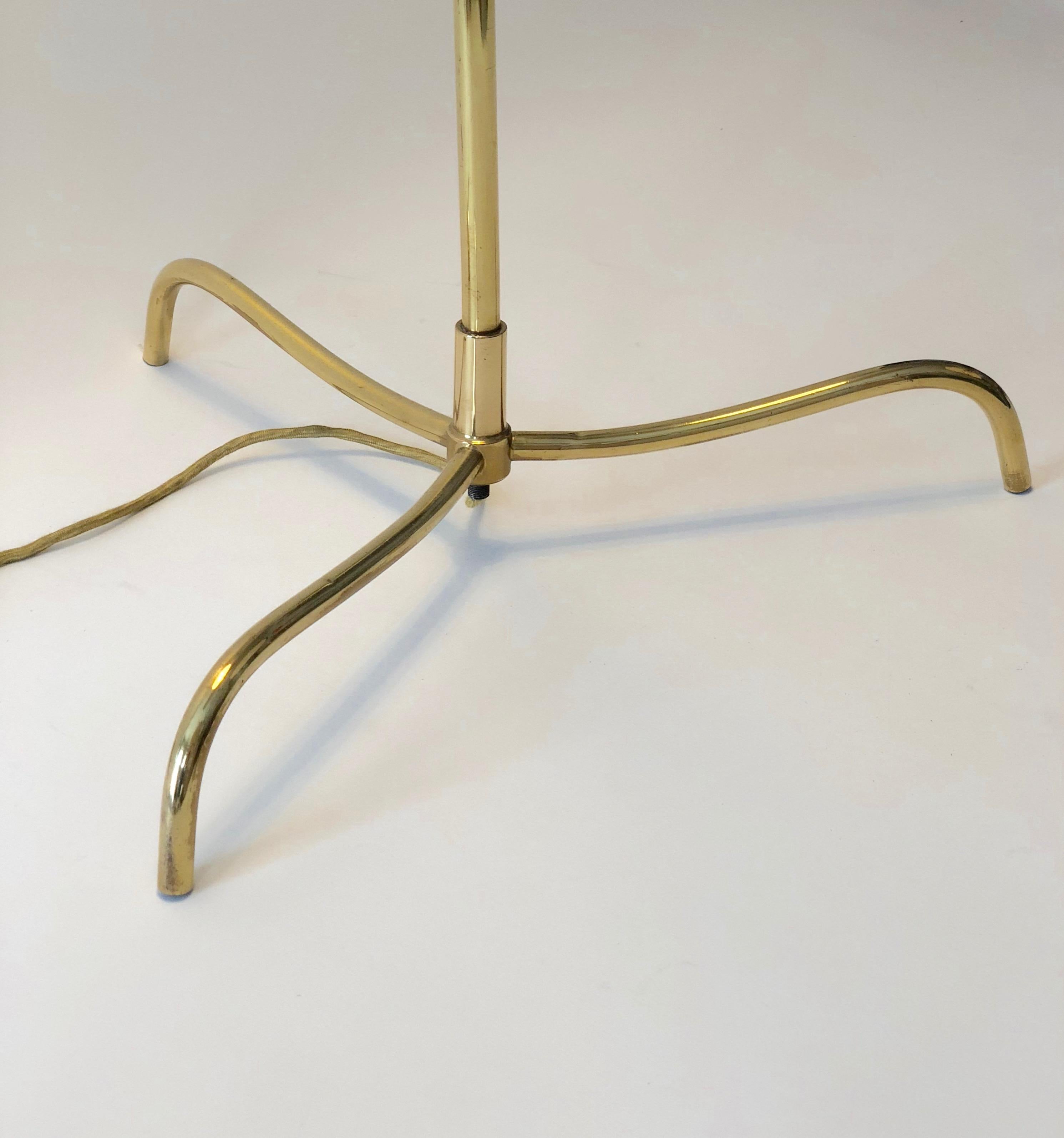 Brass Variation of the Tripod Floor Lamp, Model No. 2003, J.T. Kalmar For Sale