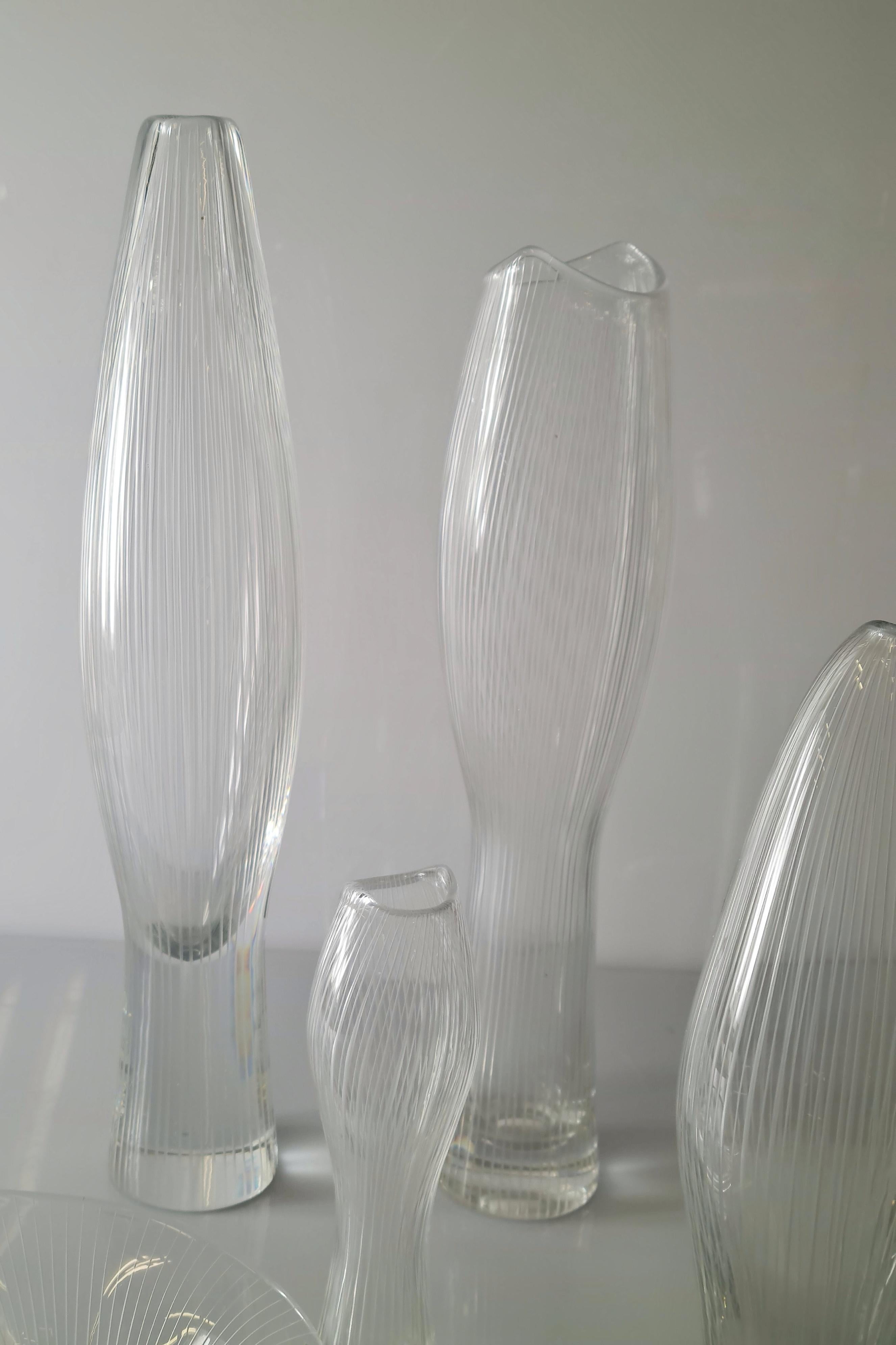 A Variety of Art Glass Objects by Tapio Wirkkala for Iittala, 1950s In Good Condition For Sale In Helsinki, FI
