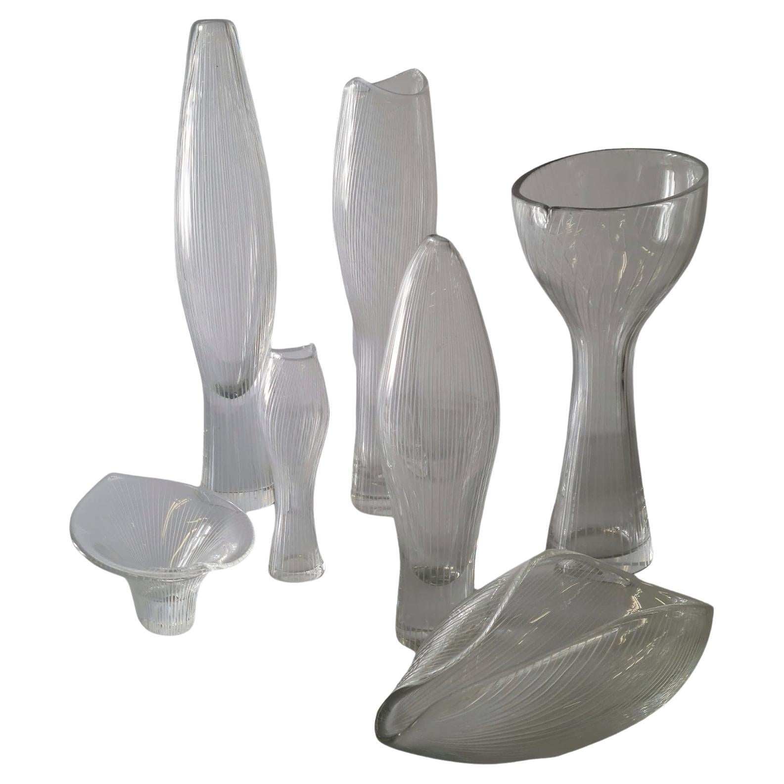 A Variety of Art Glass Objects by Tapio Wirkkala for Iittala, 1950s For Sale