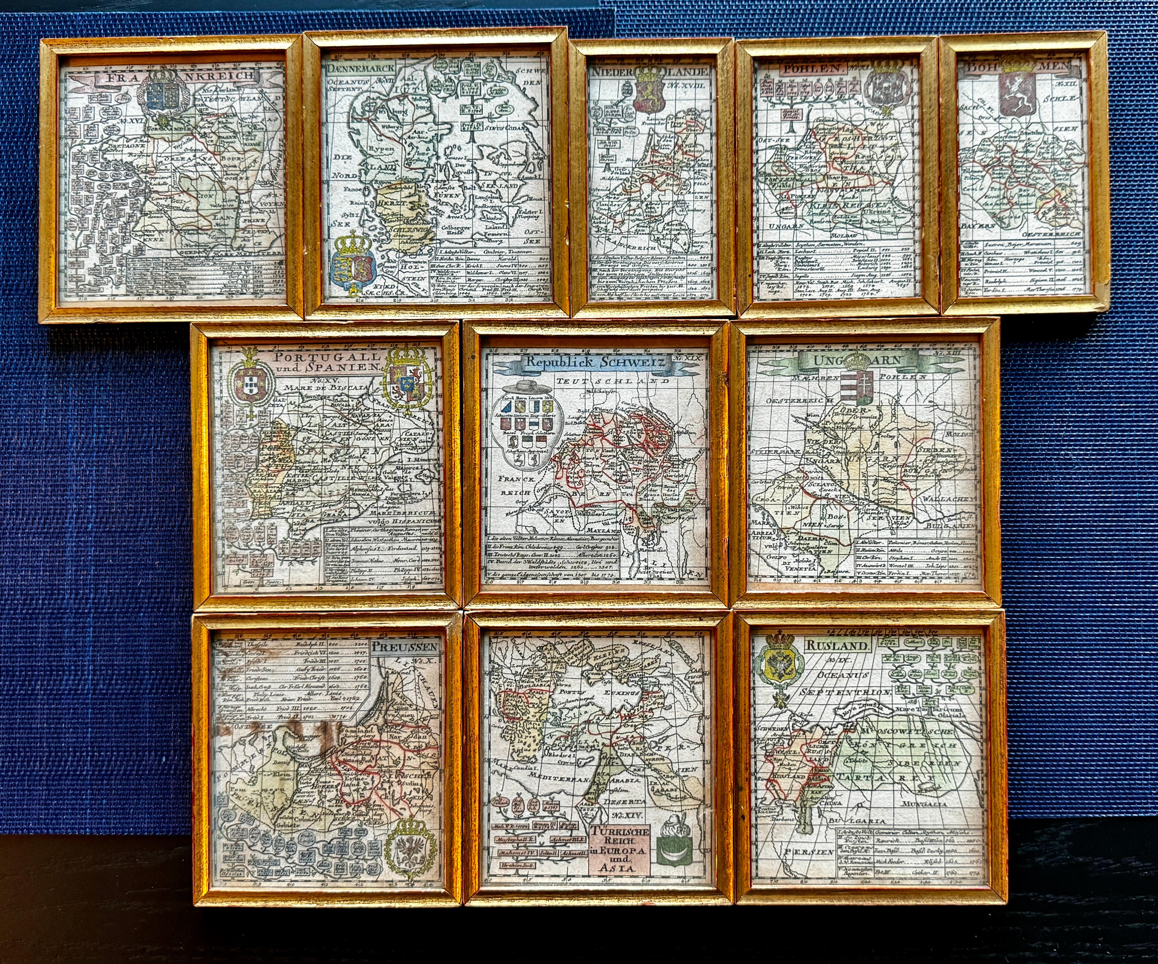 A Variety of Eight Wonderful Old Maps, Framed For Sale 7