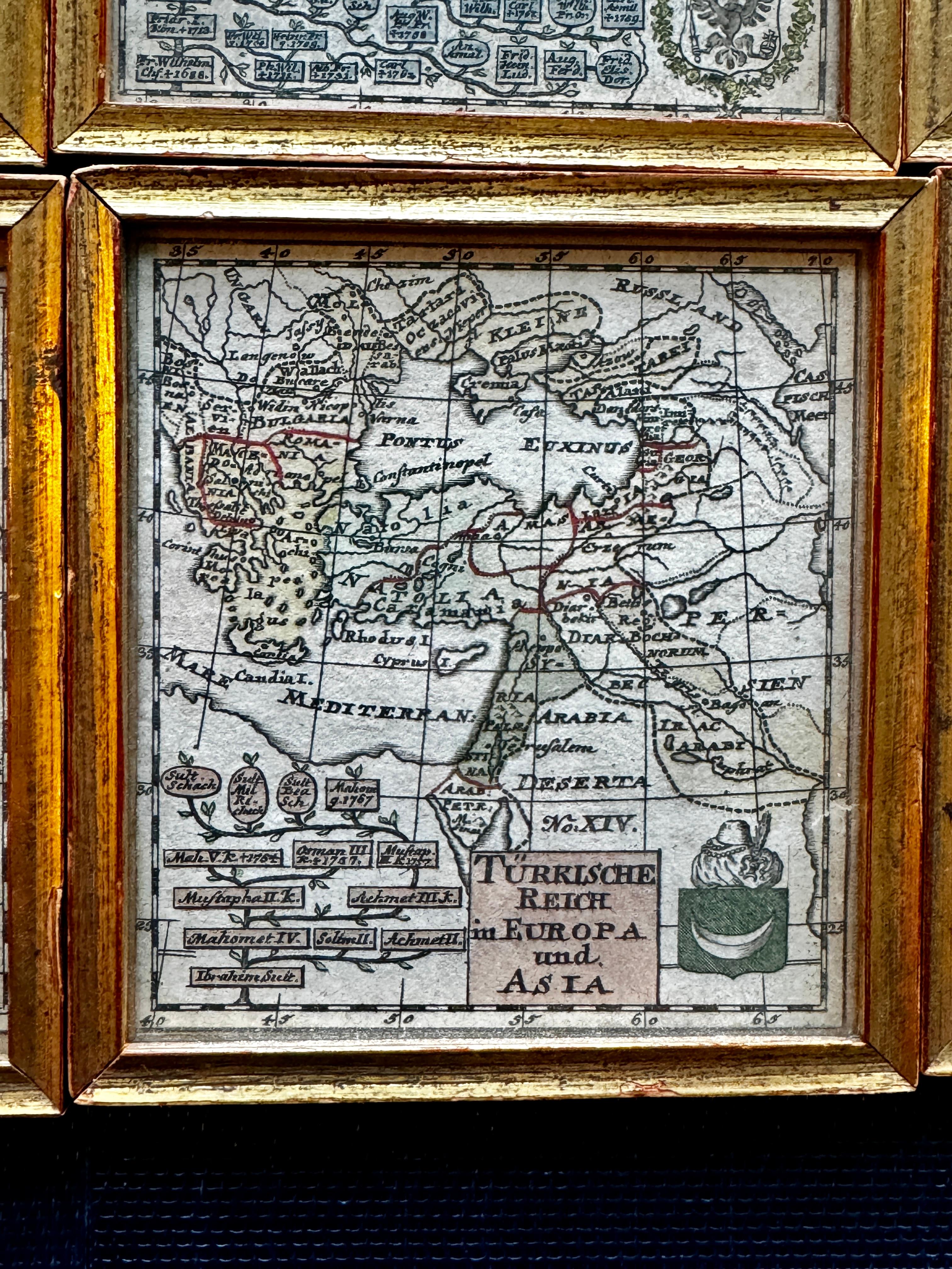 A Variety of Eight Wonderful Old Maps, Framed For Sale 3