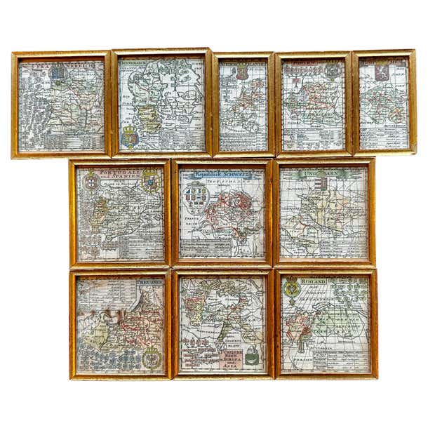 A Variety of Eleven Wonderful Old Maps, Framed For Sale at 1stDibs