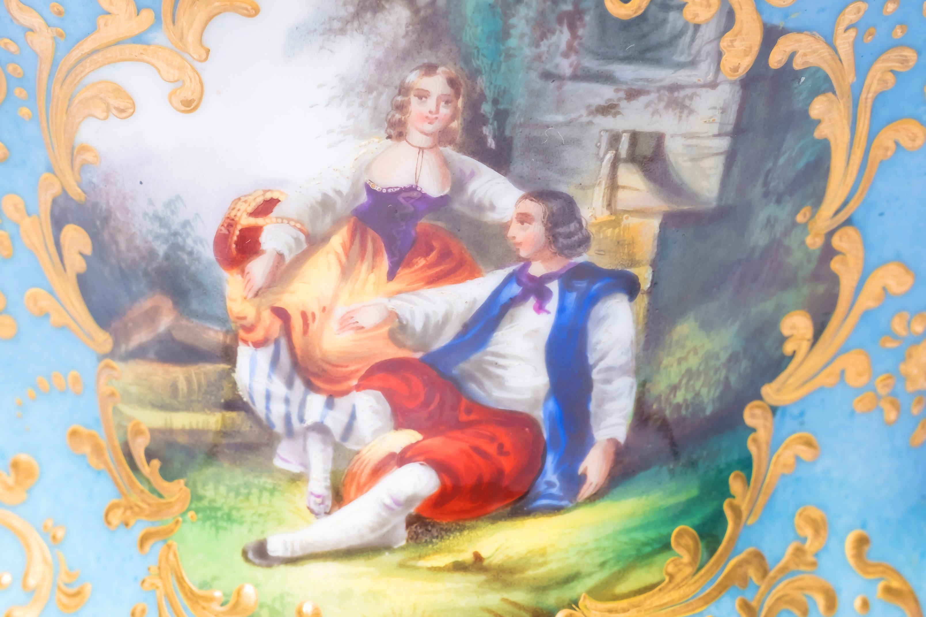 Vase mit sechseckigem Porzellansockel Französisch, 19. Jahrhundert im Angebot 4