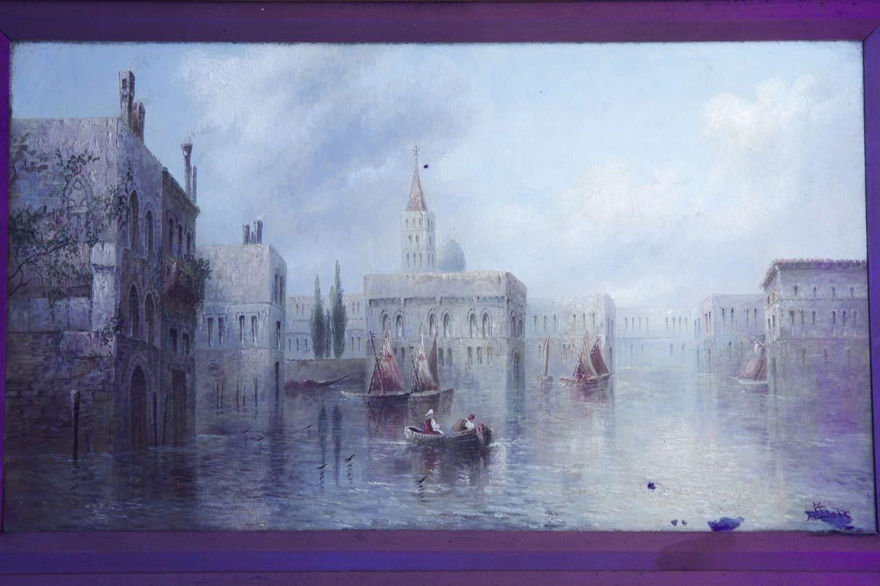 “A Venetian Capriccio” Antique Landscape Painting by James Salt 8