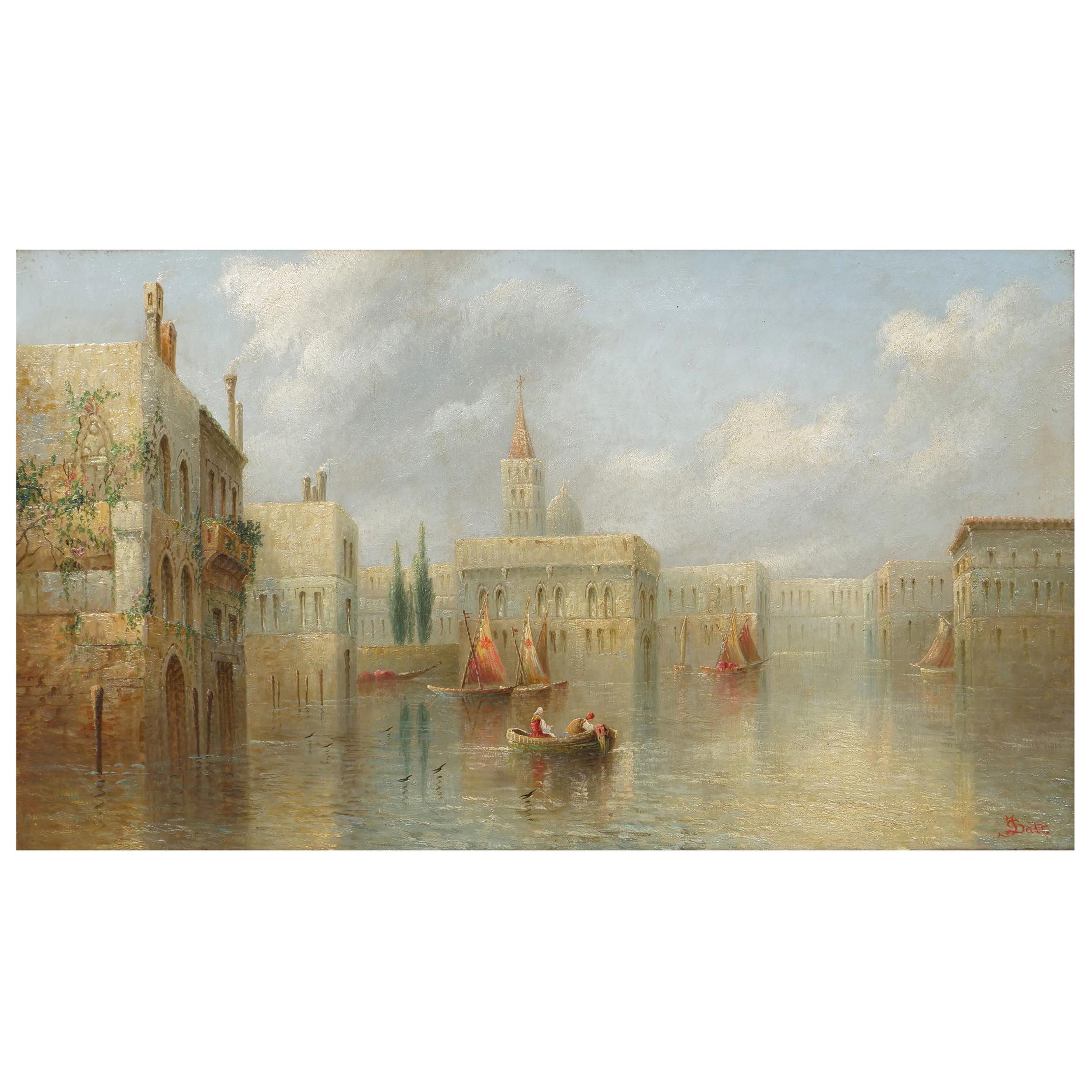 “A Venetian Capriccio” Antique Landscape Painting by James Salt