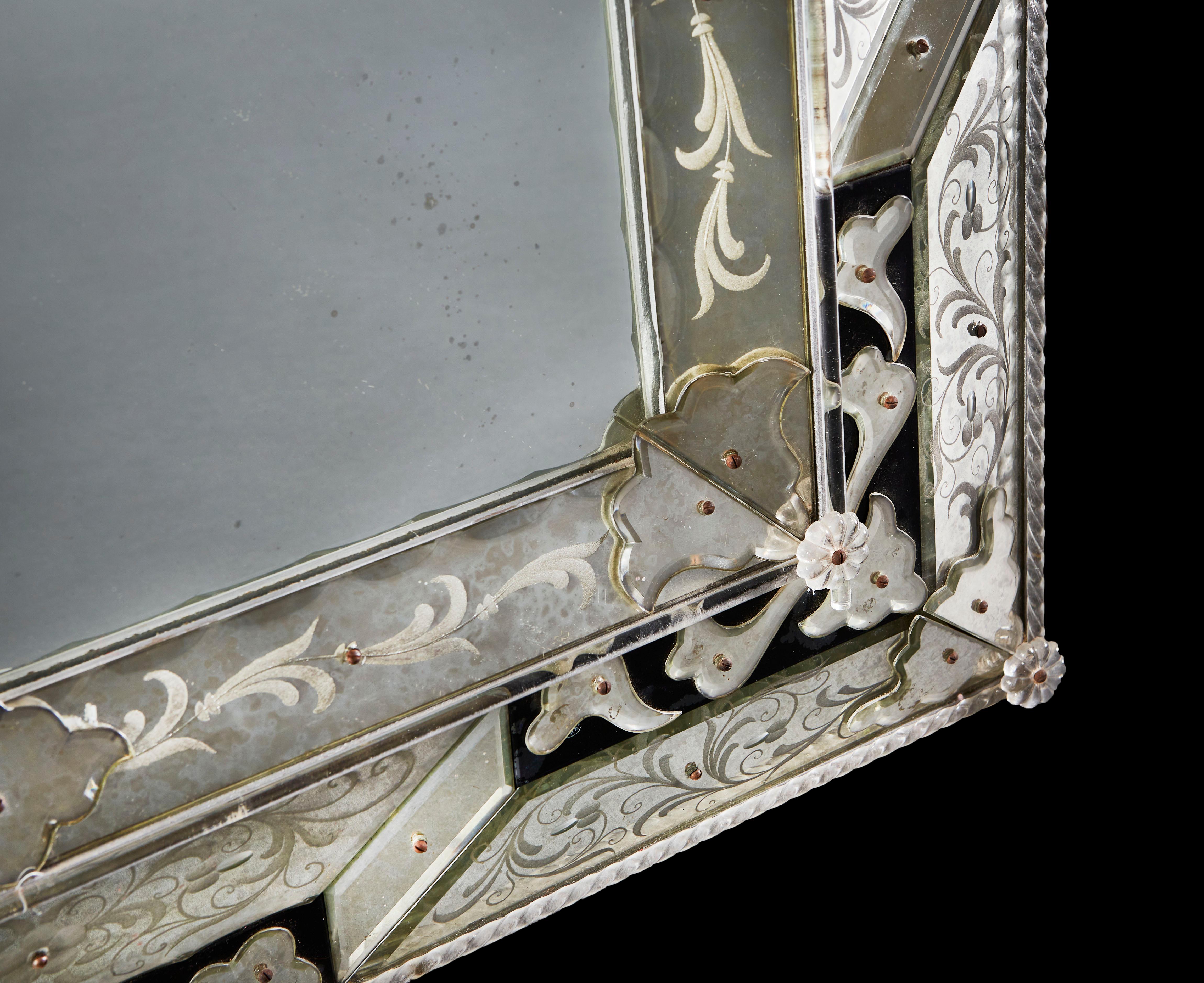 Venetian Cut Glass Mirror In Good Condition In London, GB