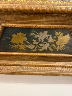 A Venetian Giltwood Octagonal Mirror with Etched Painted Glass, 19th Century