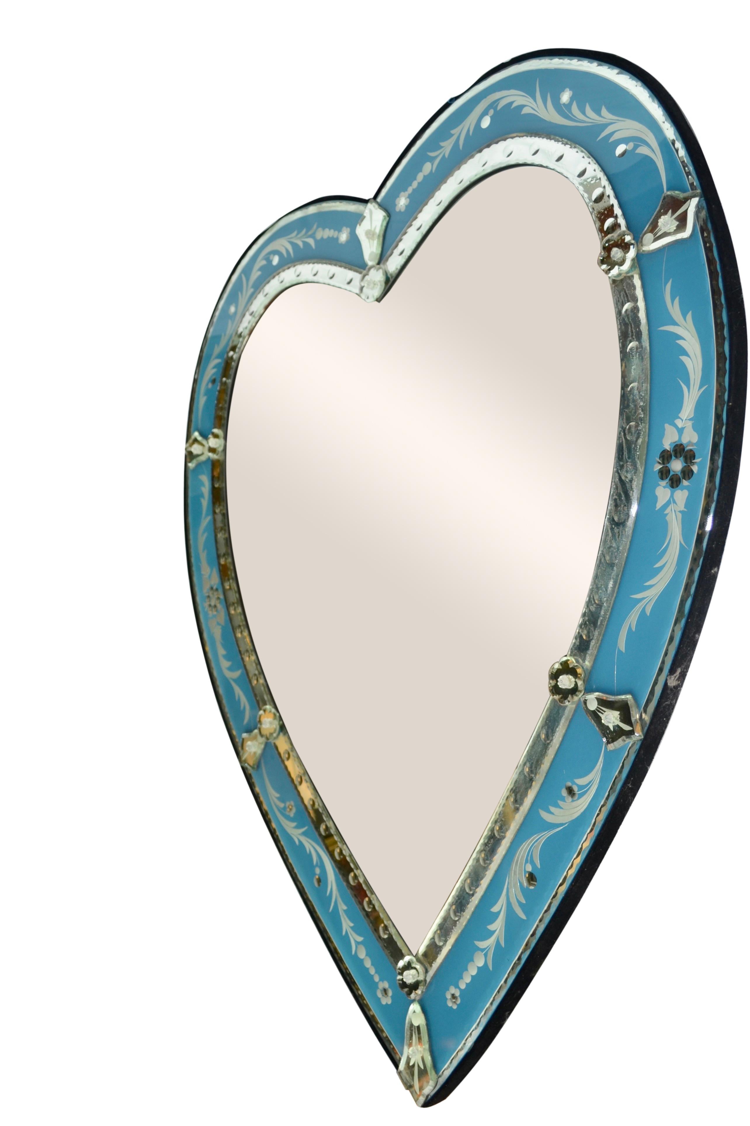 blue heart mirror