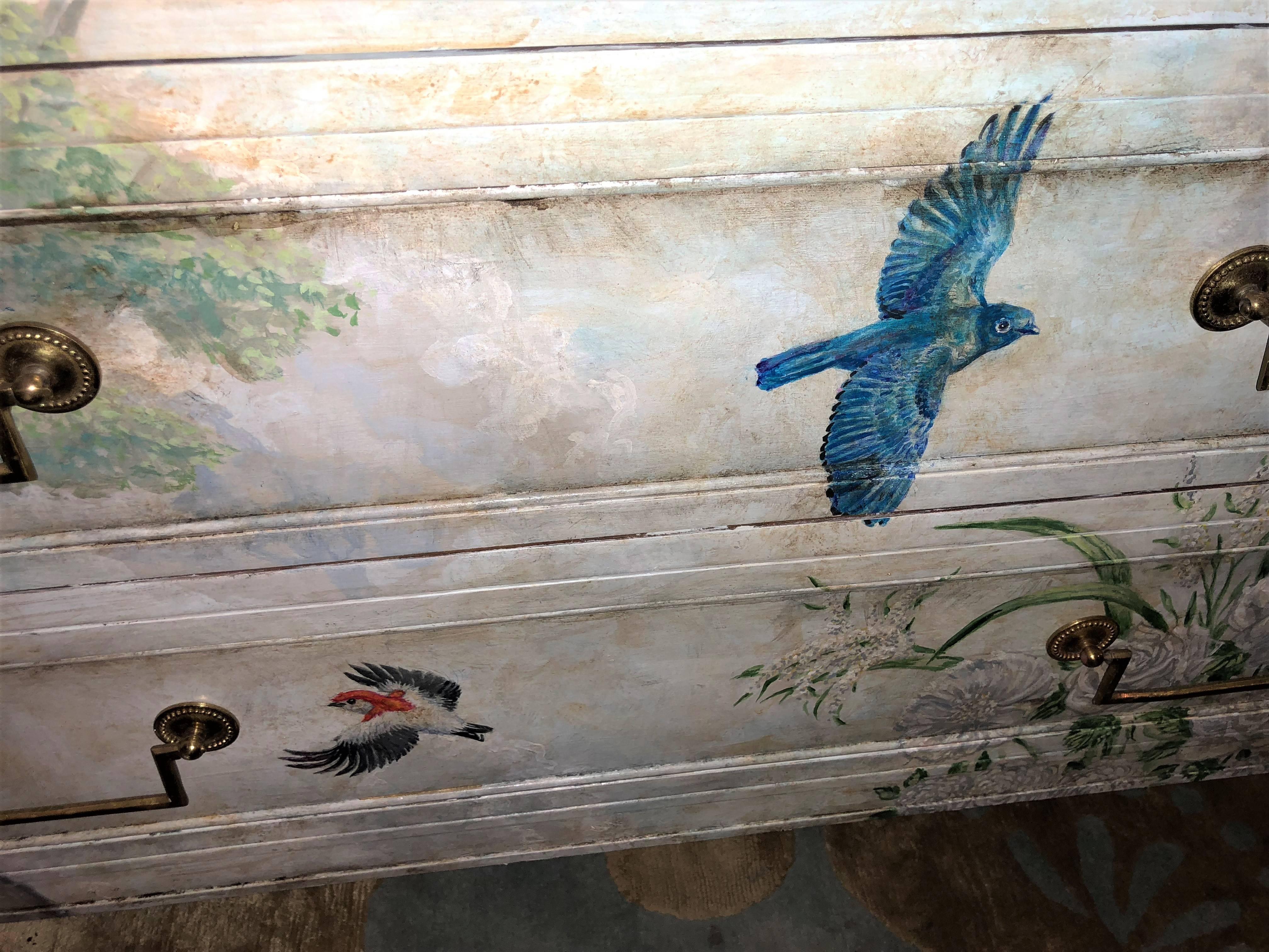 Neoclassical Venetian Paint Decorated Commode or Bed Stand in the Manner of Jansen