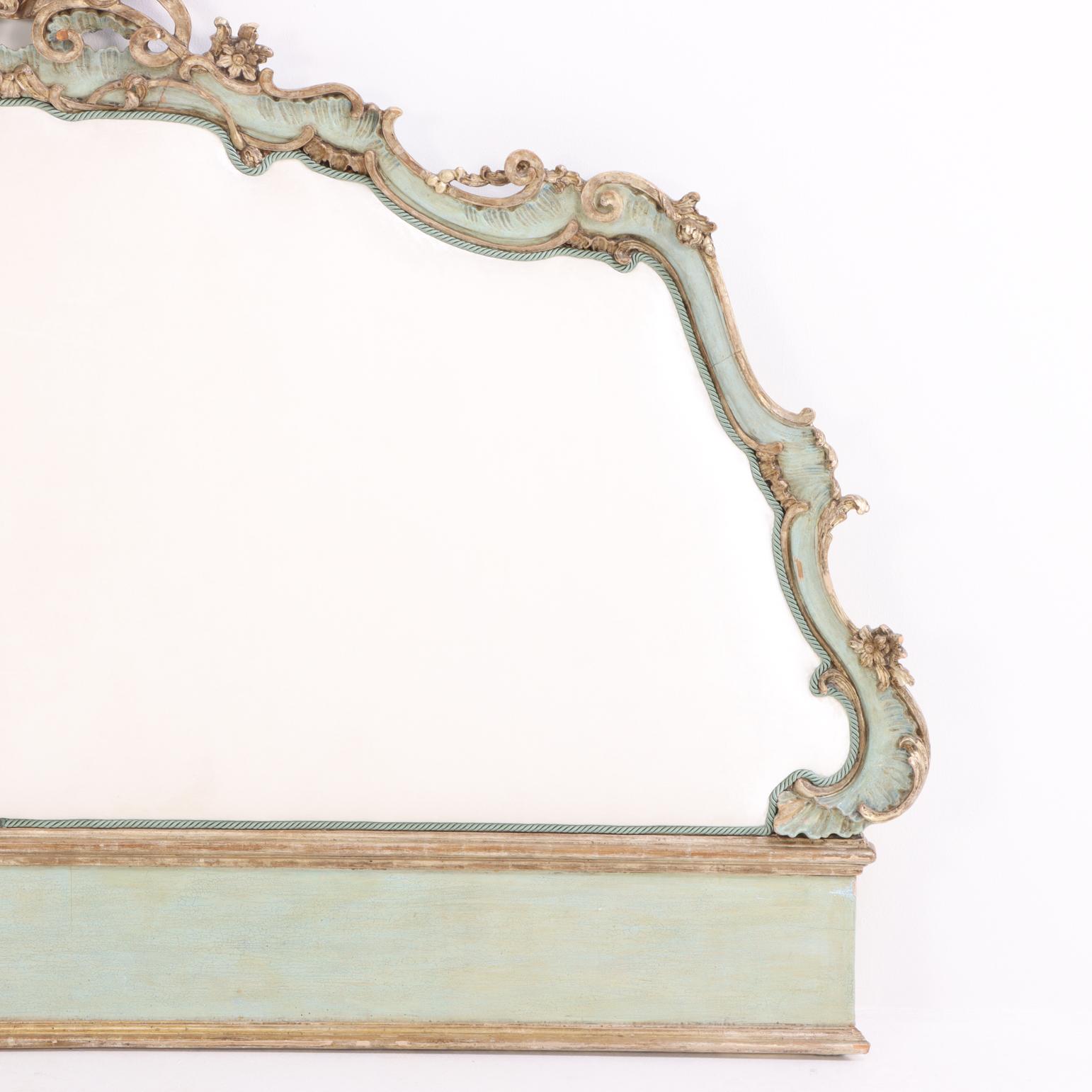 European A Venetian style Painted Wall Mounted King Size Headboard, C. 1900. For Sale