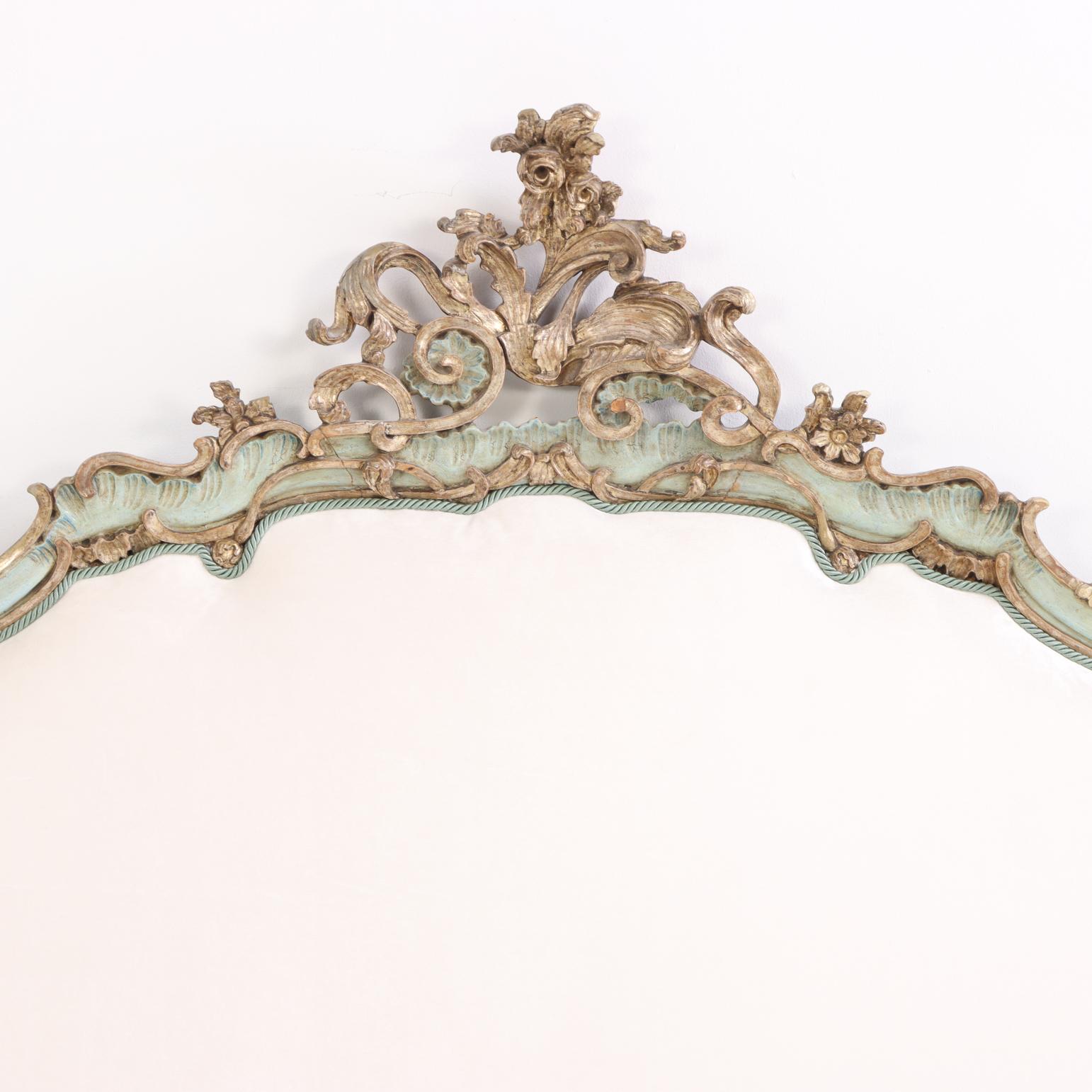 Carved A Venetian style Painted Wall Mounted King Size Headboard, C. 1900. For Sale