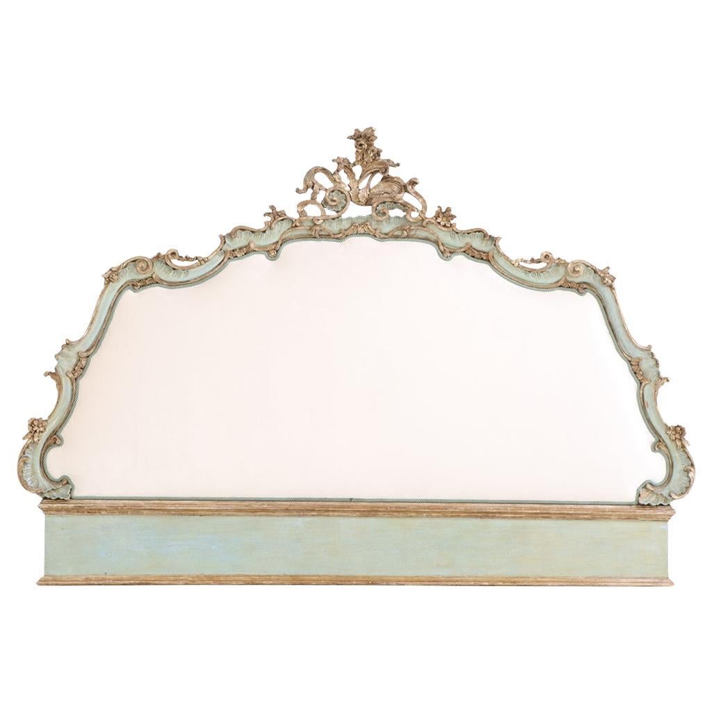 A Venetian style Painted Wall Mounted King Size Headboard, C. 1900. For Sale