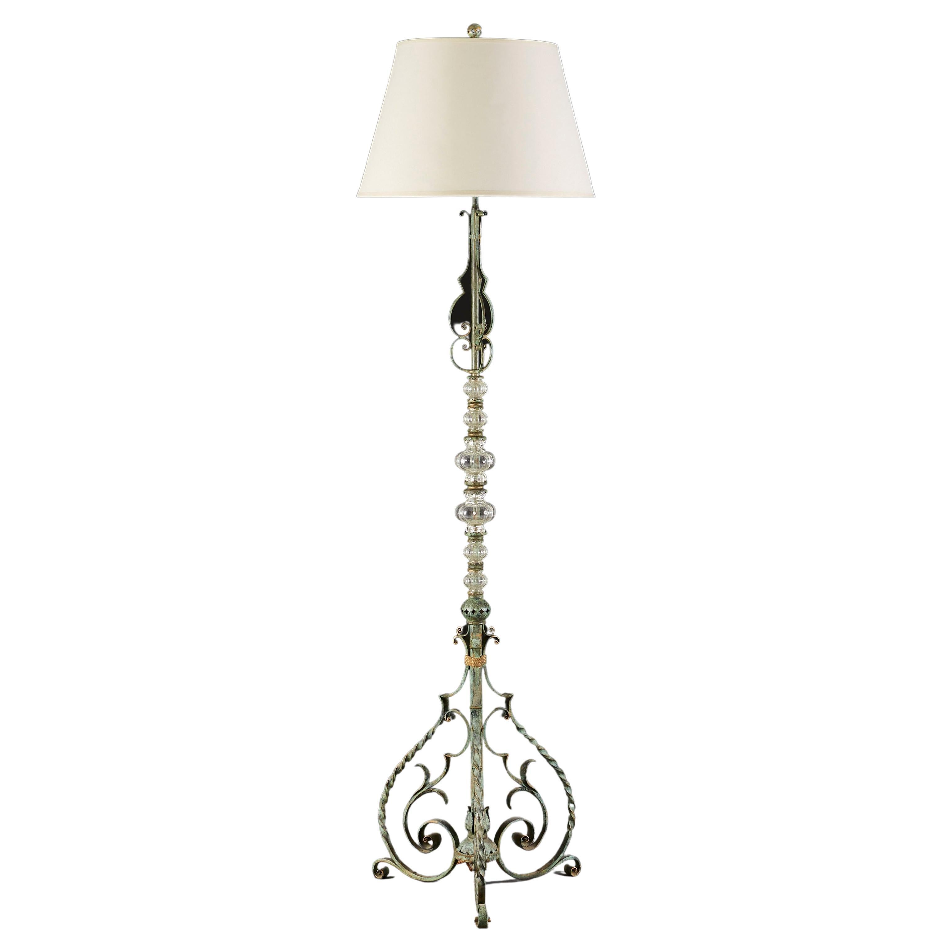 Antique Iron French Floor Lamp For Sale at 1stDibs