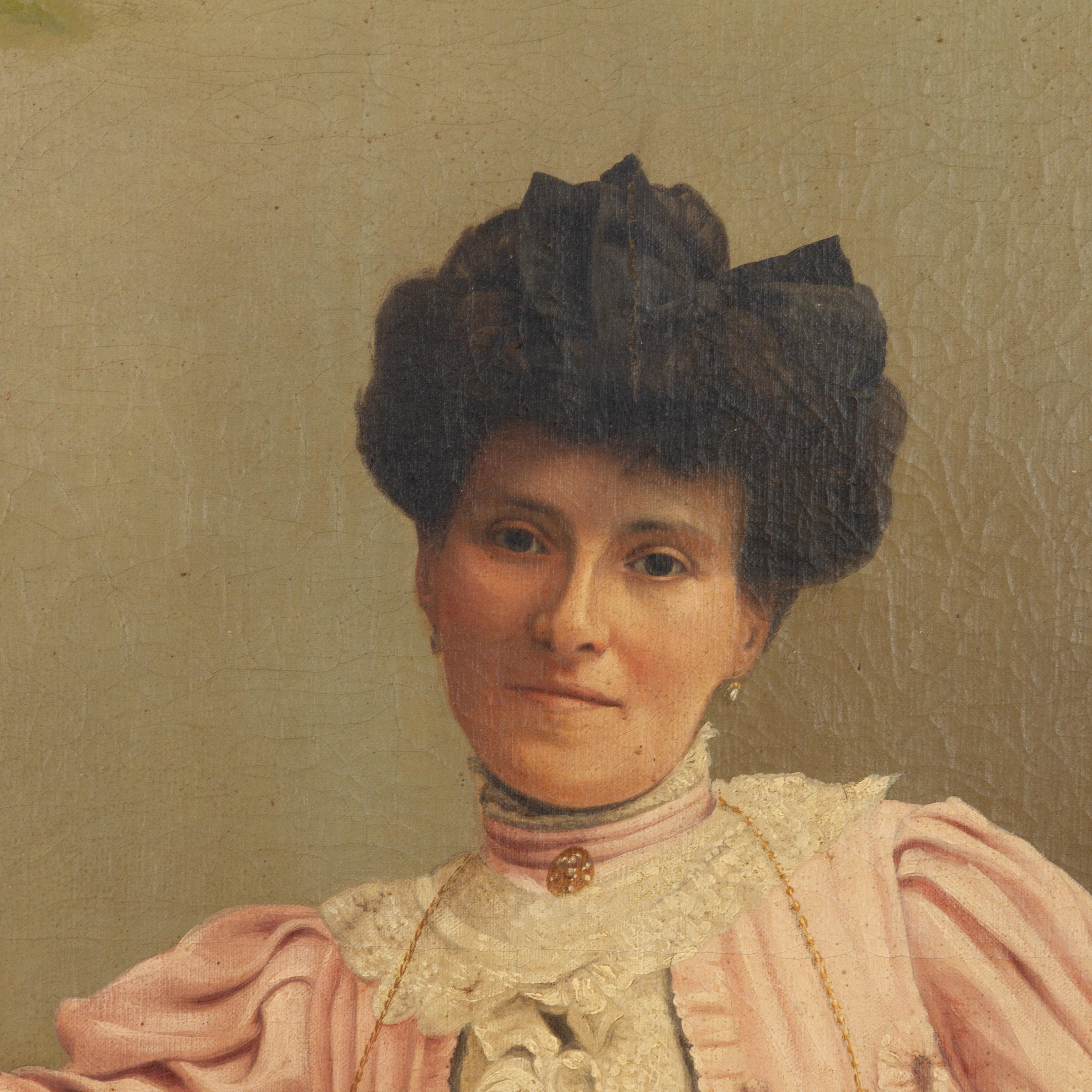 A. Verhagen Dutch Portrait Seated Woman 19th Century Signed Oil Painting Bon état - En vente à Nottingham, GB