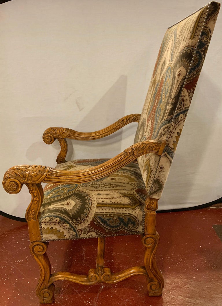 Versace Style Fabric Throne Chair, circa 1930s For Sale at 1stdibs