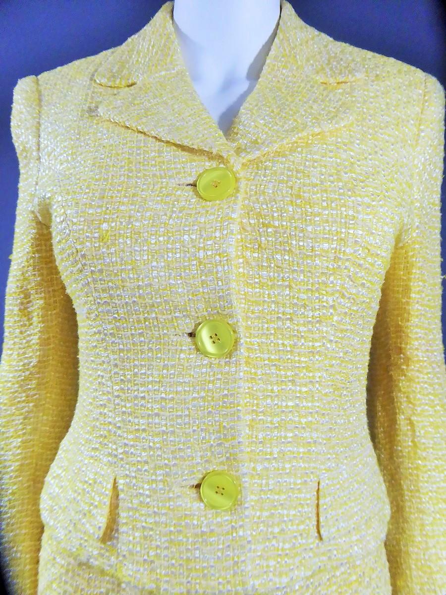  Robe et veste jaune Versace, vers 1990 en vente 4