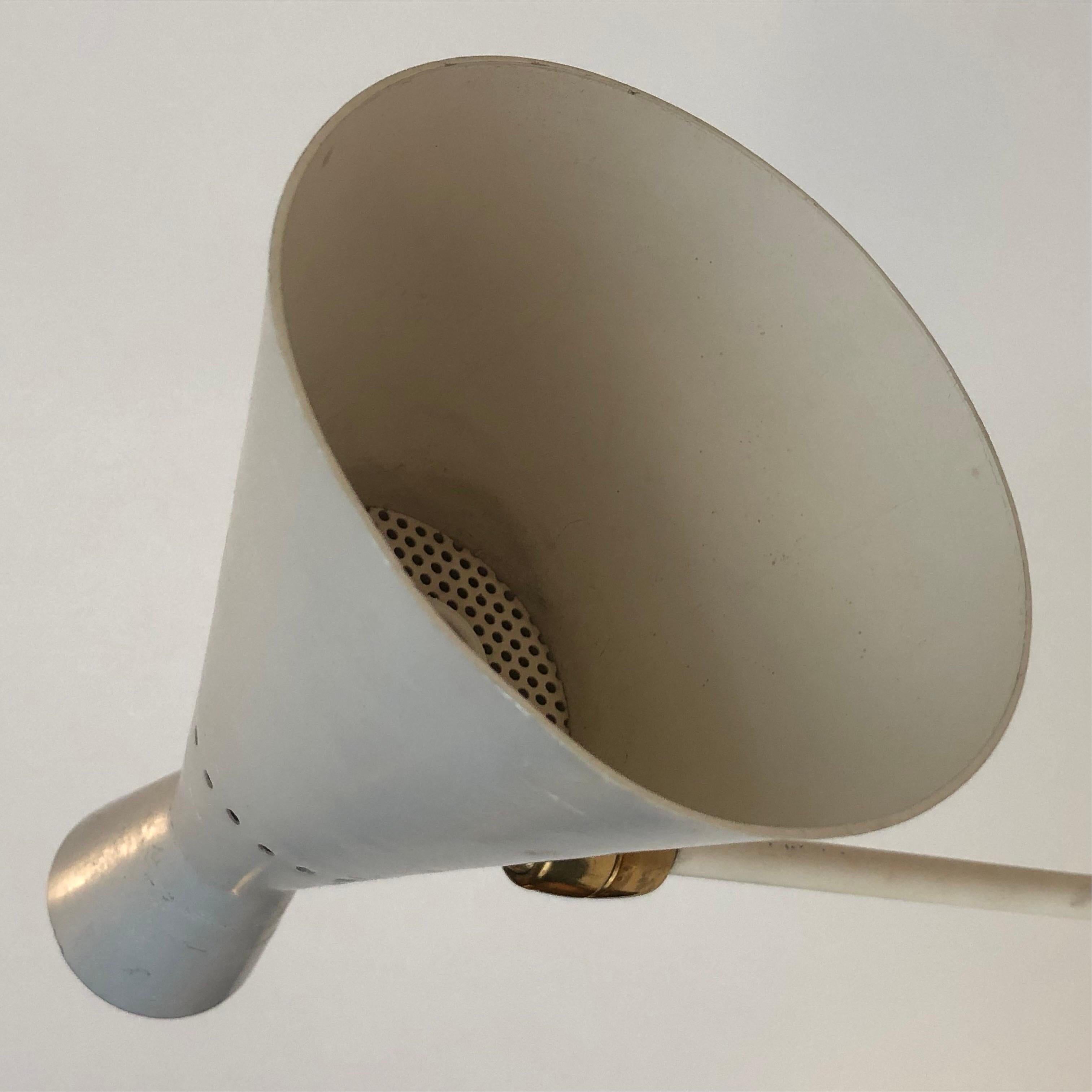 Versatile Pair of Spun Aluminum Stilnovo Table Lamp / Sconces For Sale 10