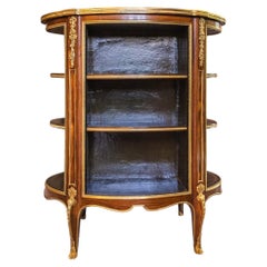 A very and rare 19th c French leather top book table with gilt bronze mounts