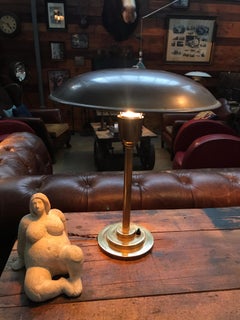 Very Attractive Art Deco Table Lamp in Copper and Brass