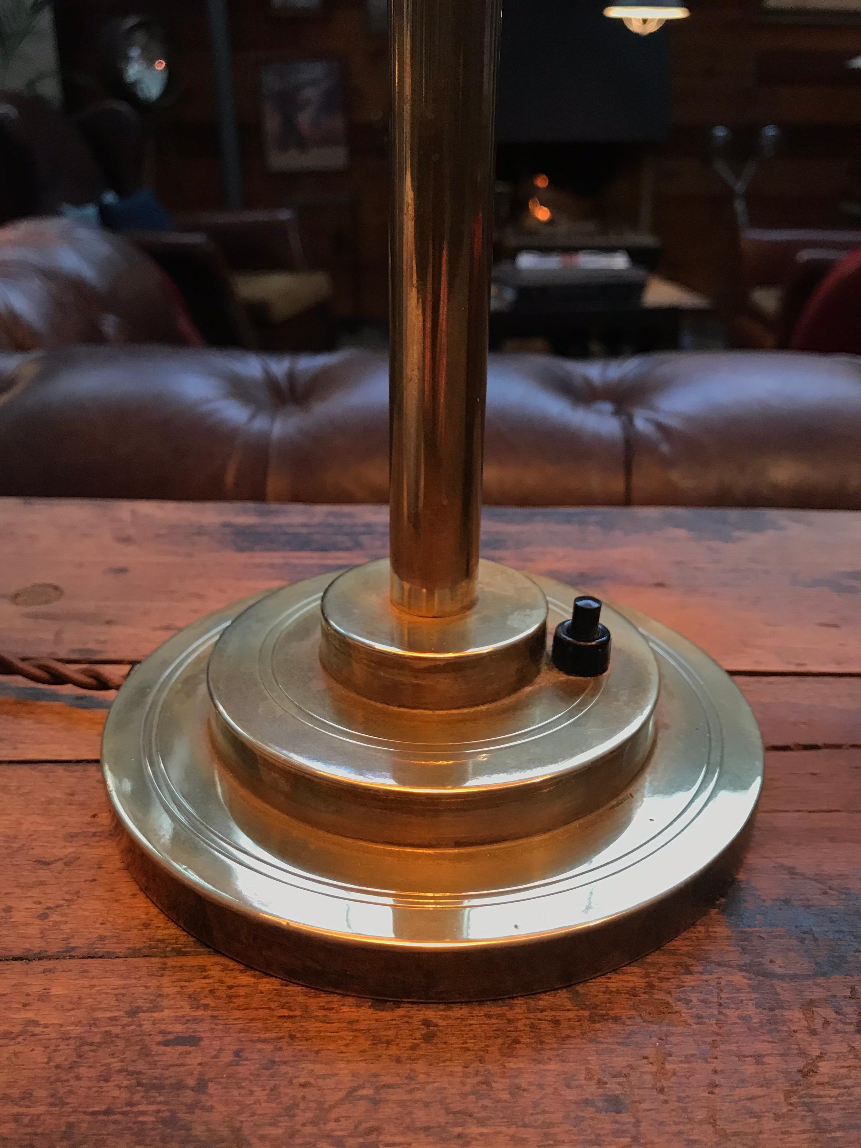 Hand-Crafted Very Attractive Art Deco Table Lamp in Copper and Brass