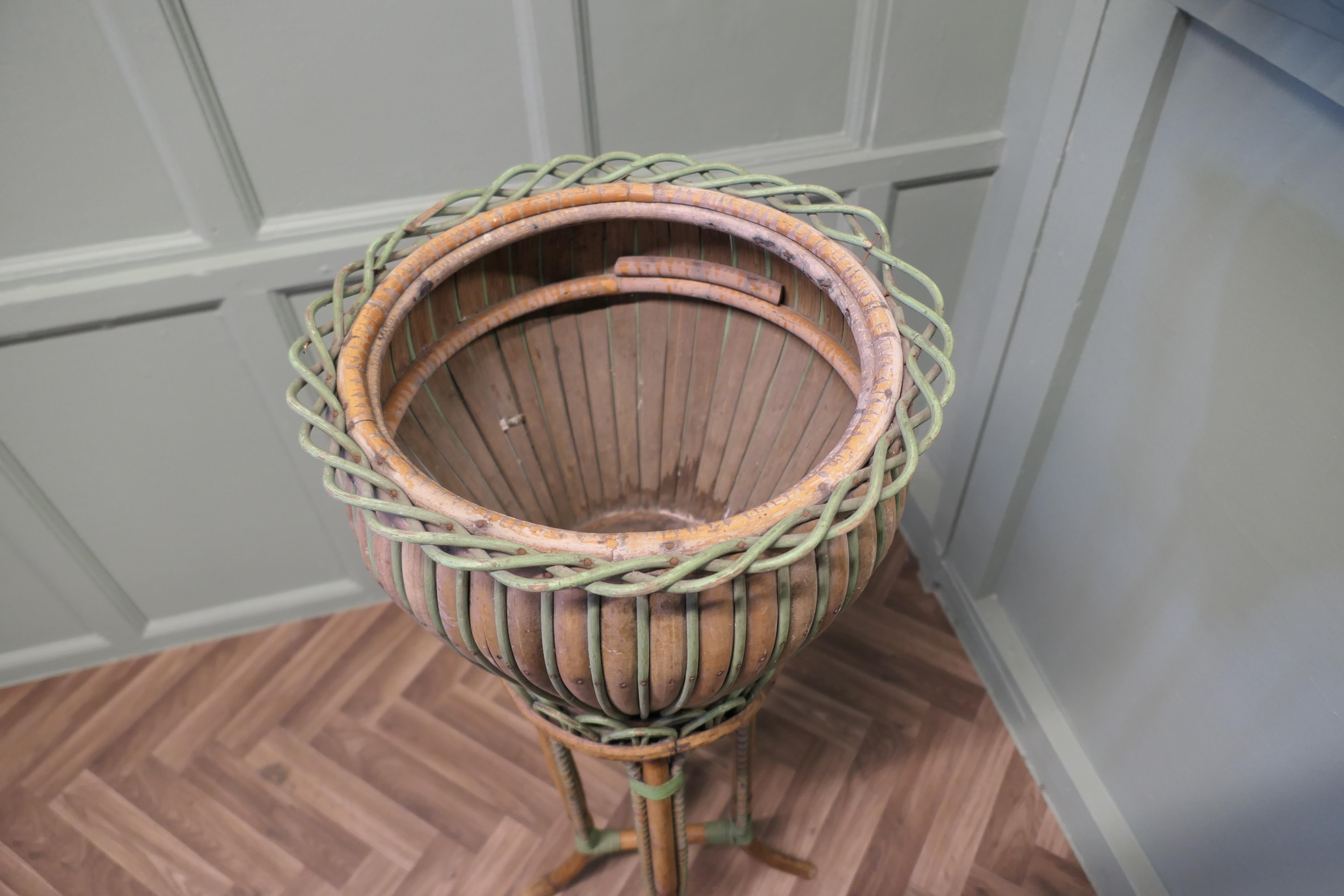 A Very Attractive Arts and Crafts Bamboo Jardinière, Plant Stand   This is a ver For Sale 2