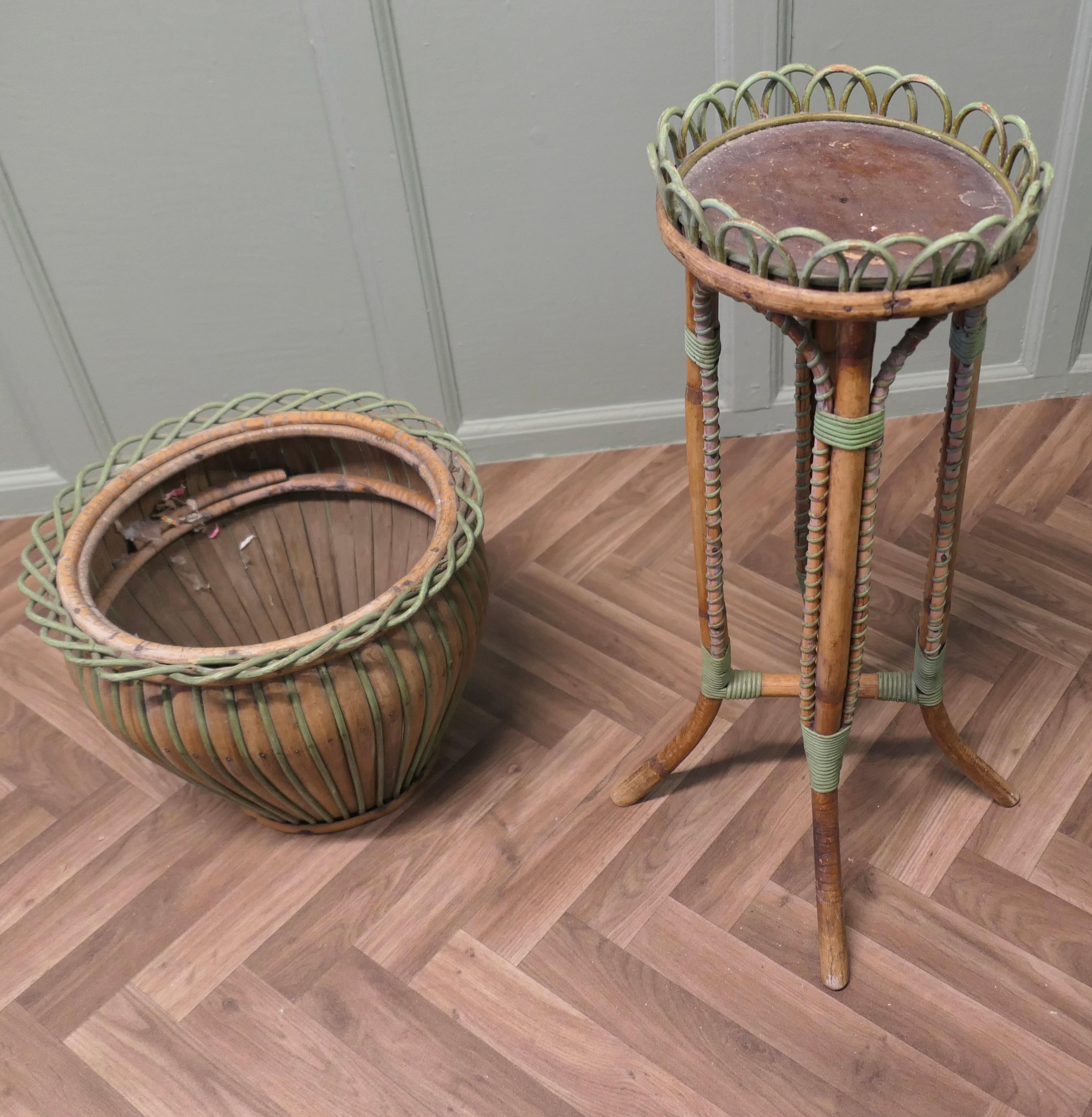 A Very Attractive Arts and Crafts Bamboo Jardinière, Plant Stand   This is a ver For Sale 4
