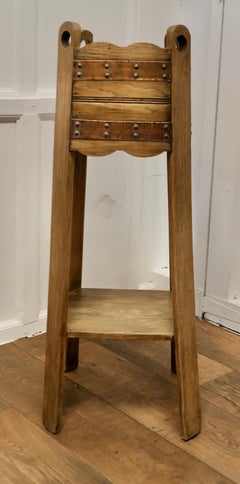 A Very Attractive Arts and Crafts Oak and Copper Jardinière, Plant Stand