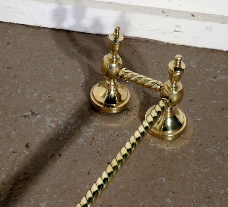 Very Attractive Large Rope Twisted Brass Fire Surround For Sale at 1stDibs