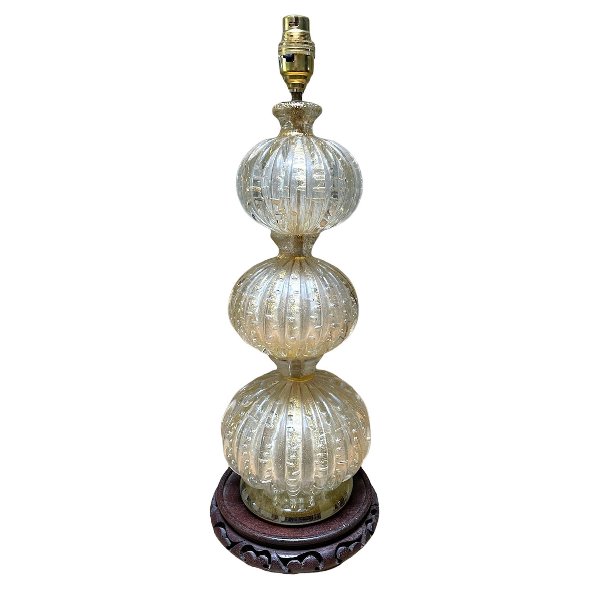 Very Attractive Three Bubble Murano Lamp