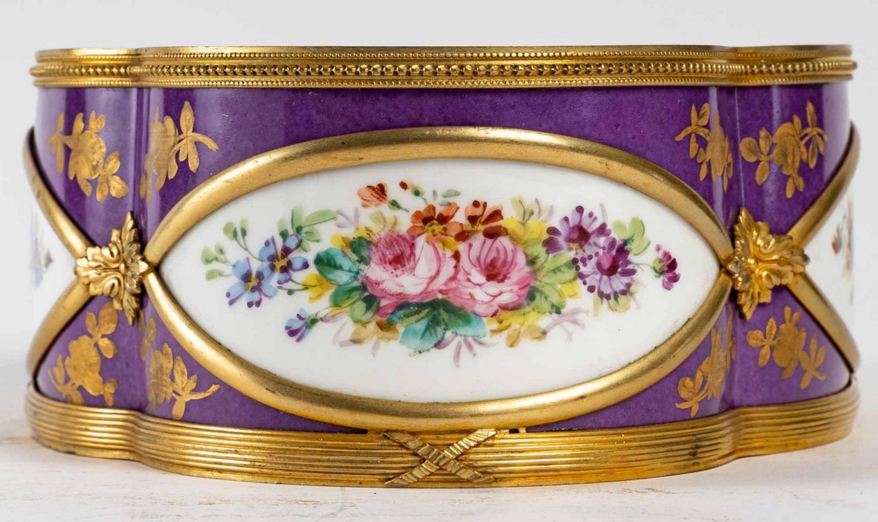 French Very Beautiful Sèvres Porcelain Jardinière, 19th Century