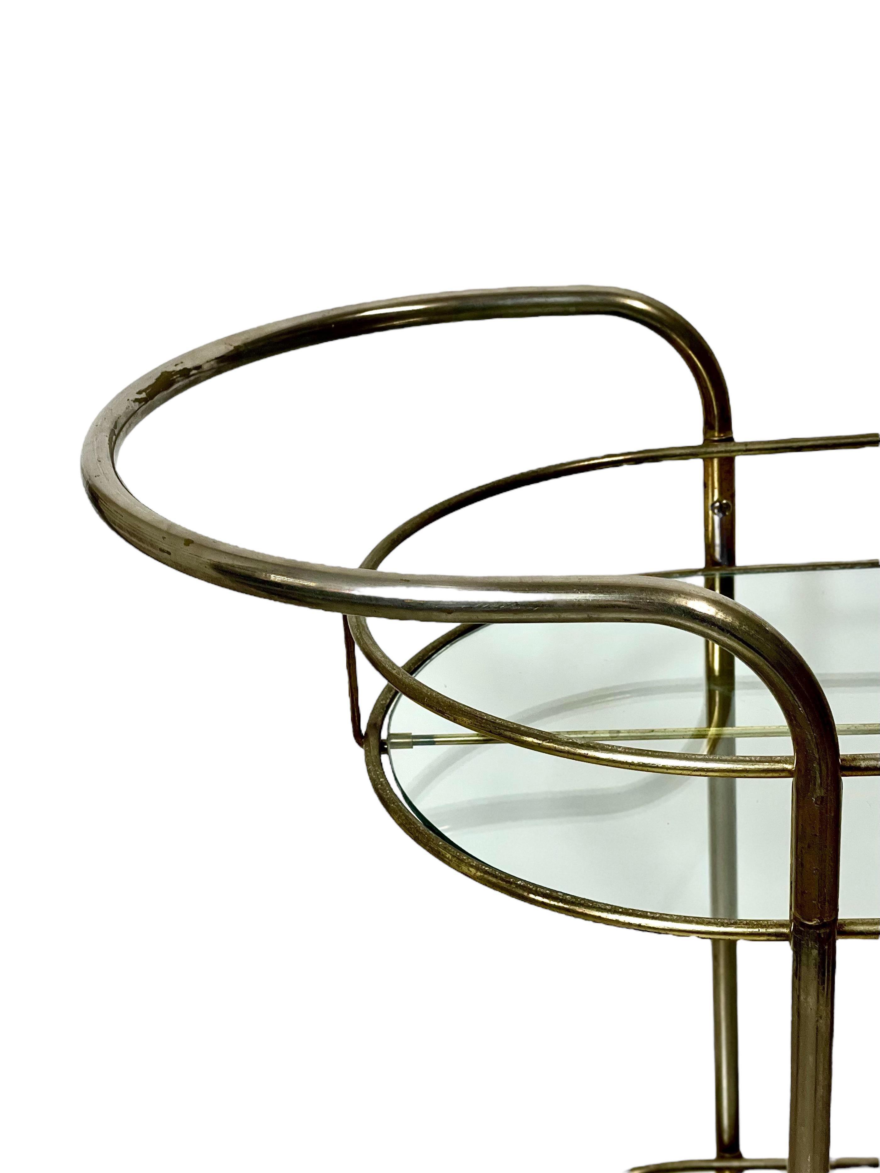glass serving trolley
