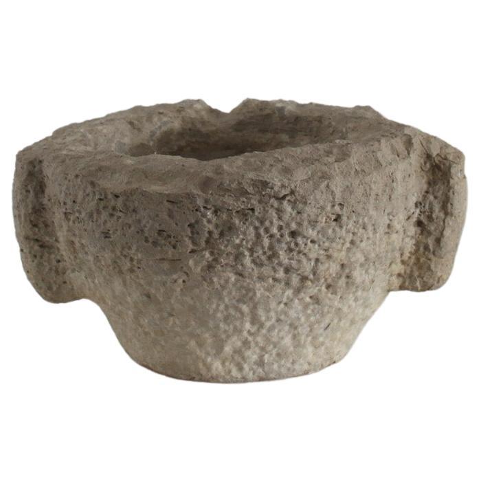 A Very Early Primitive Wabi Sabi 17Th C. Spanish Stone Mortar