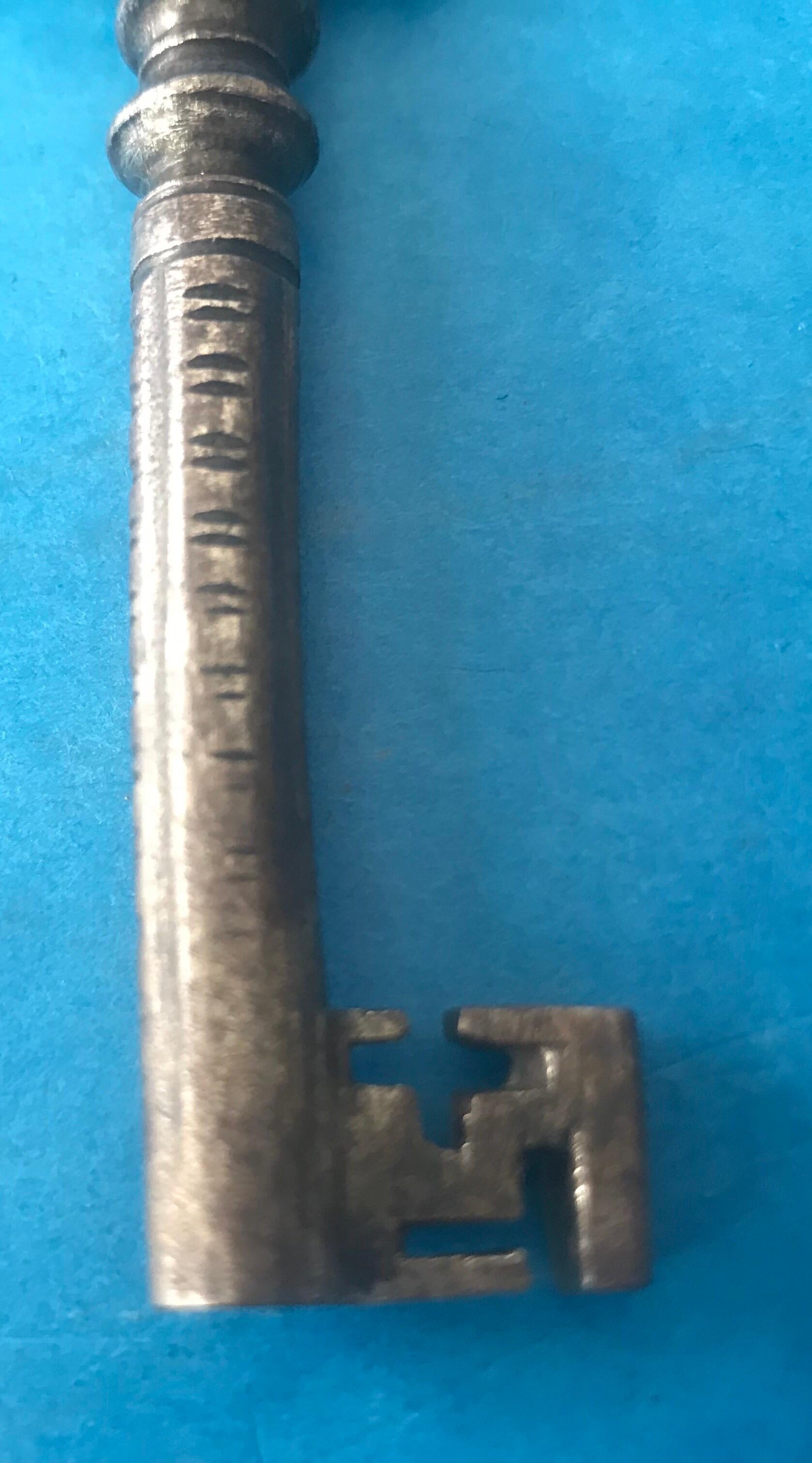 Very Early Unusual and Superb Steel Lantern Key For Sale 5