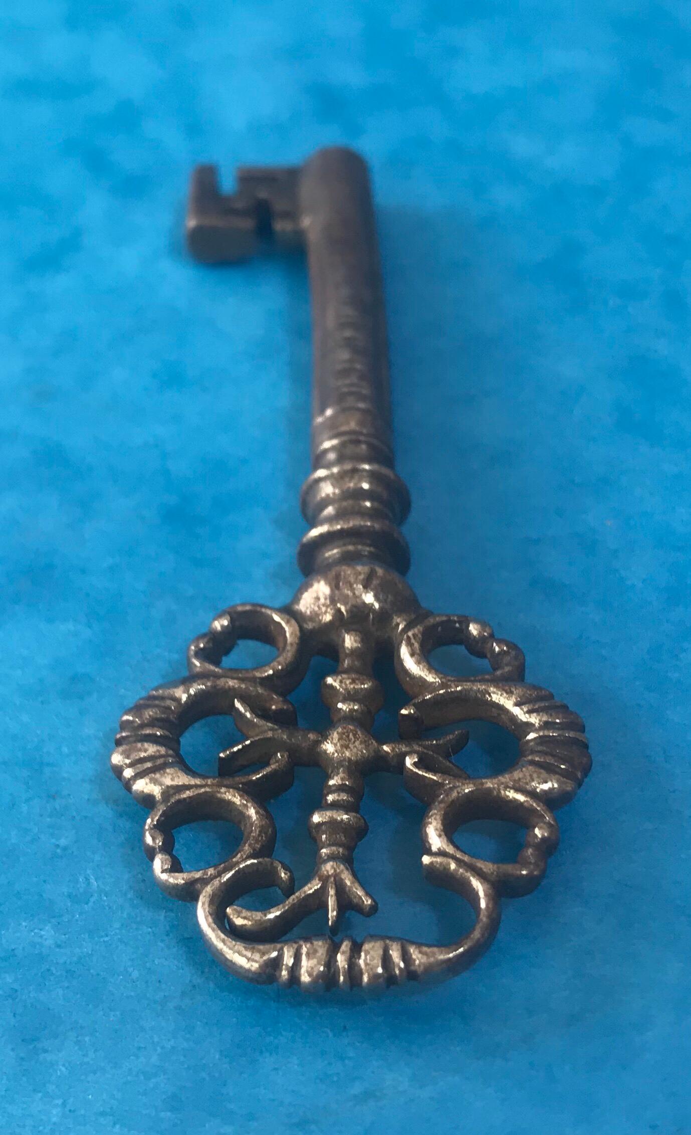 Other Very Early Unusual and Superb Steel Lantern Key For Sale