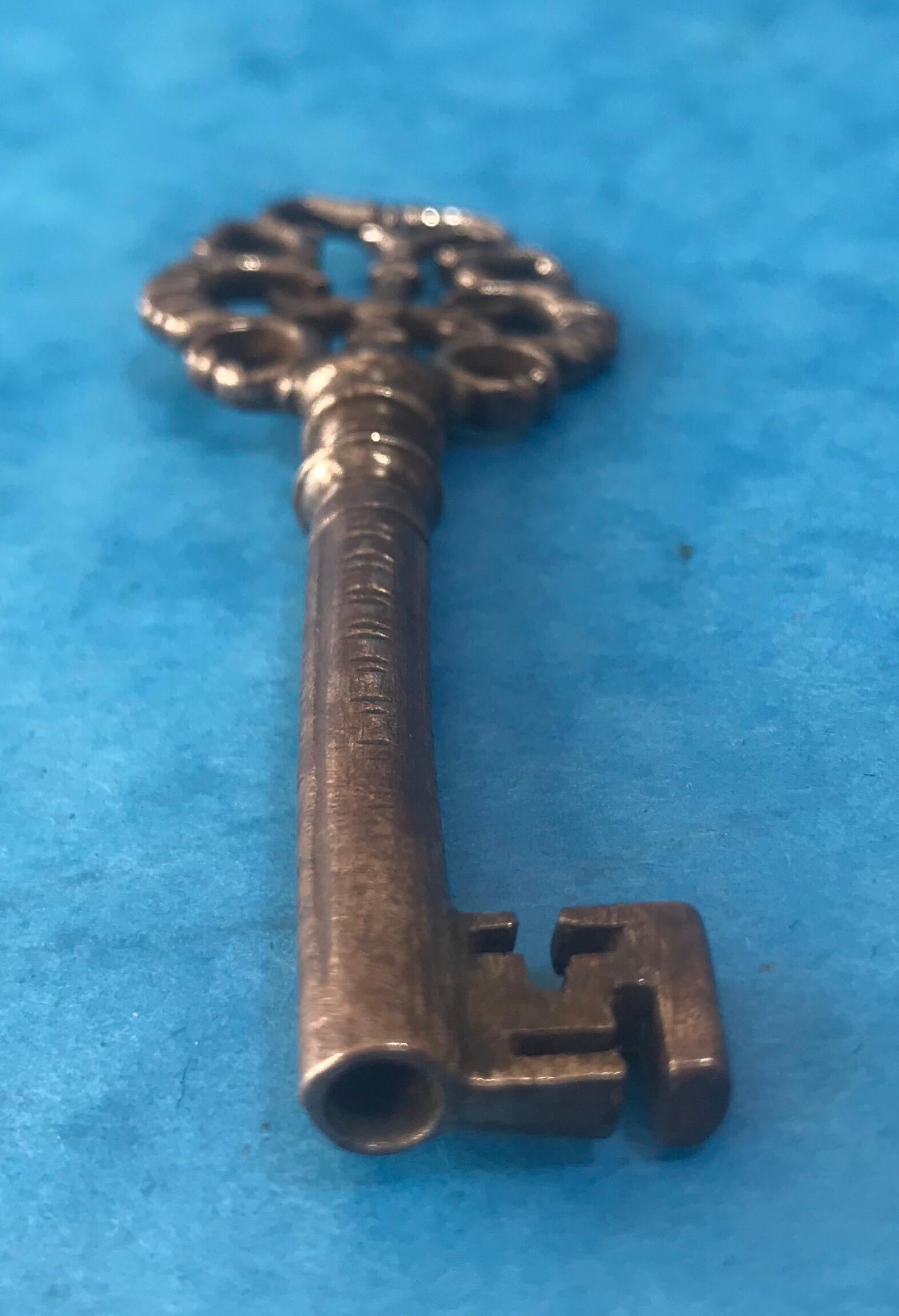 18th Century and Earlier Very Early Unusual and Superb Steel Lantern Key For Sale