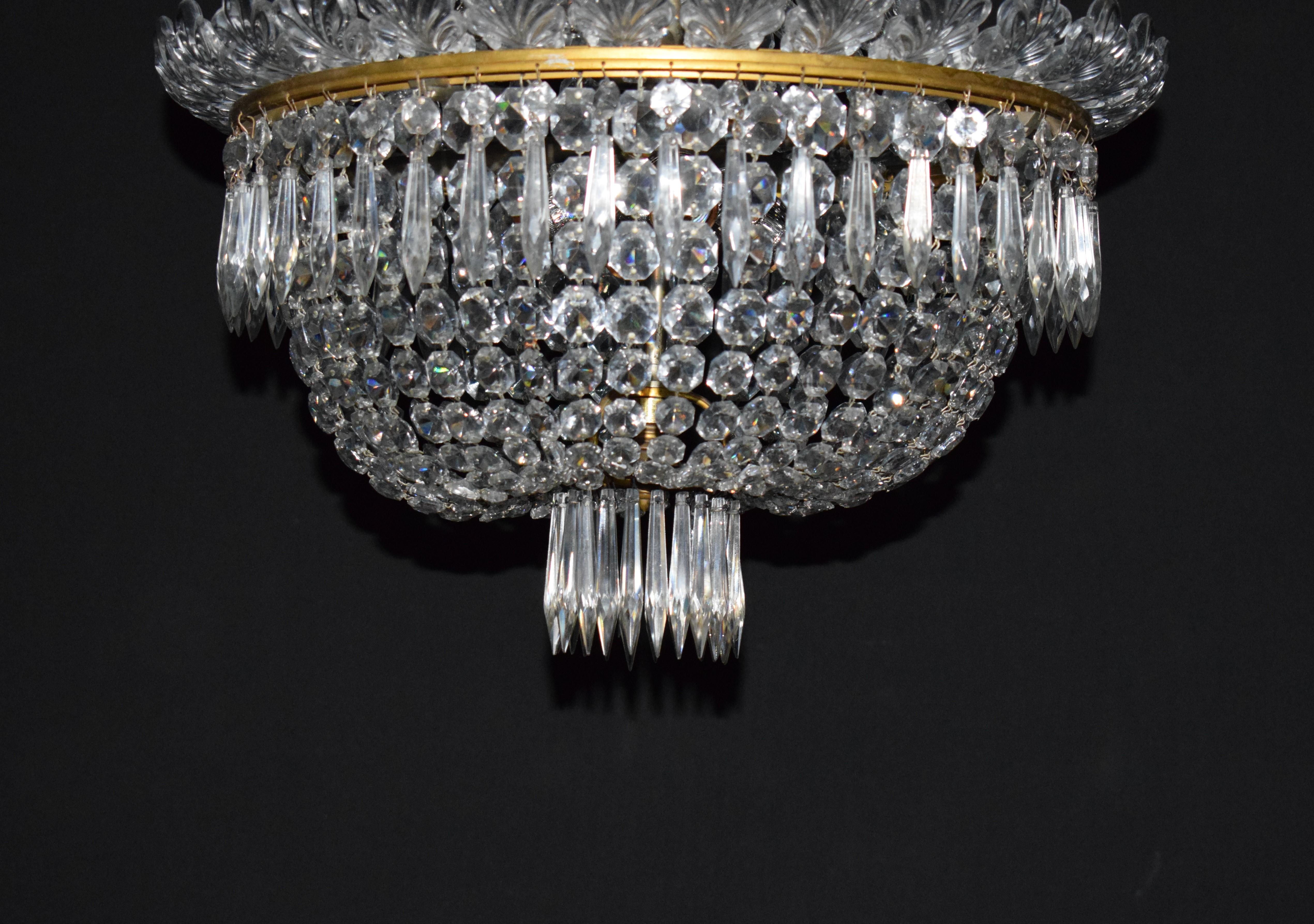 French Very Elegant Baccarat Crystal Chandelier For Sale