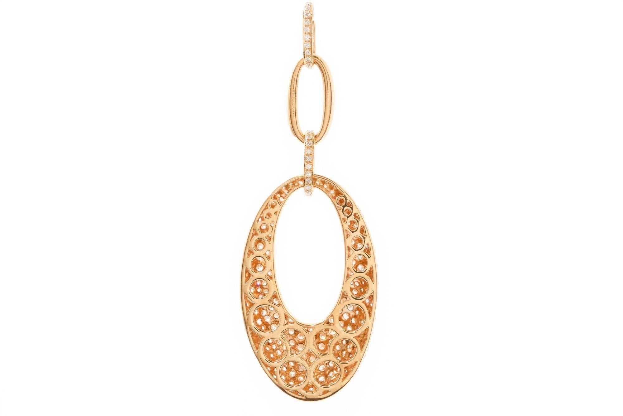 A very fine 18k Rose Gold Pendant w/ 340 Diamonds In Good Condition For Sale In Shippensburg, PA